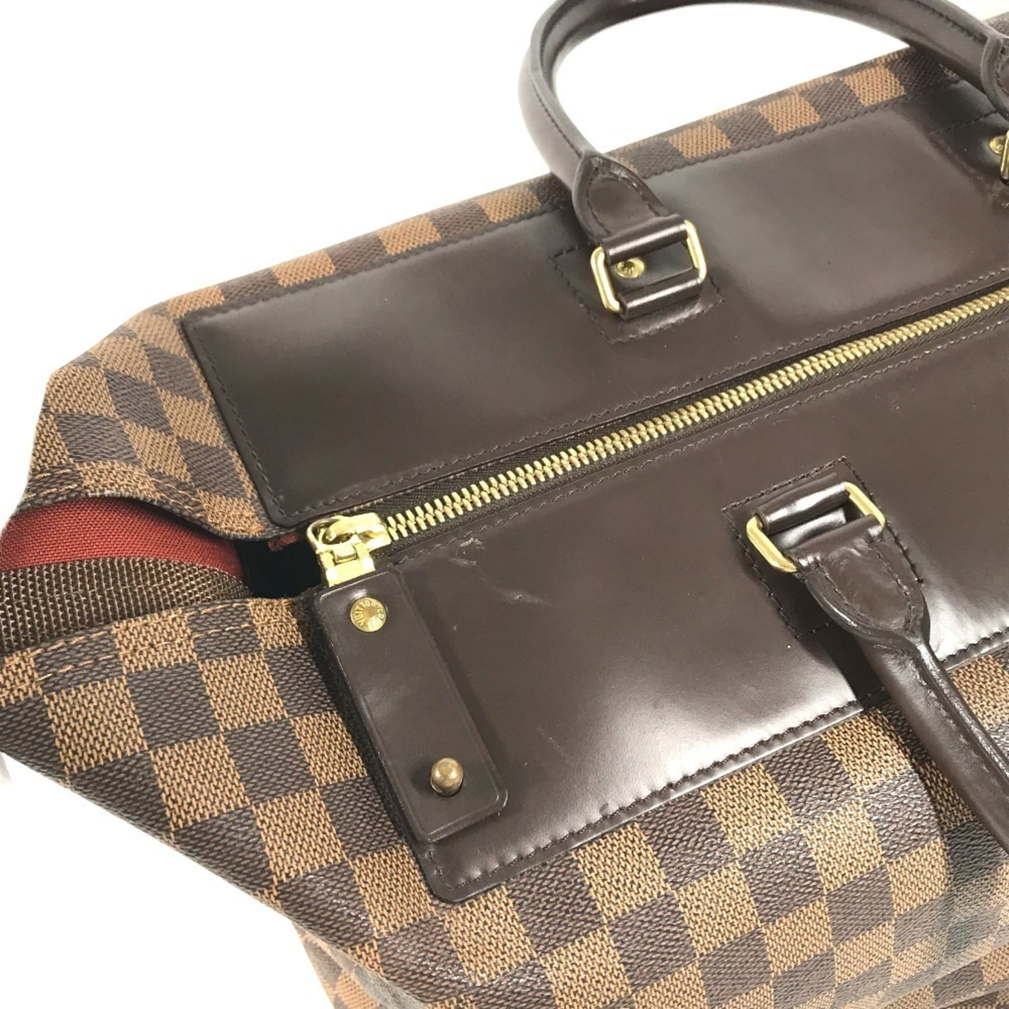Louis Vuitton Brown Damier Canvas Boston Bag Handbag Tote Bag (Pre-Owned)