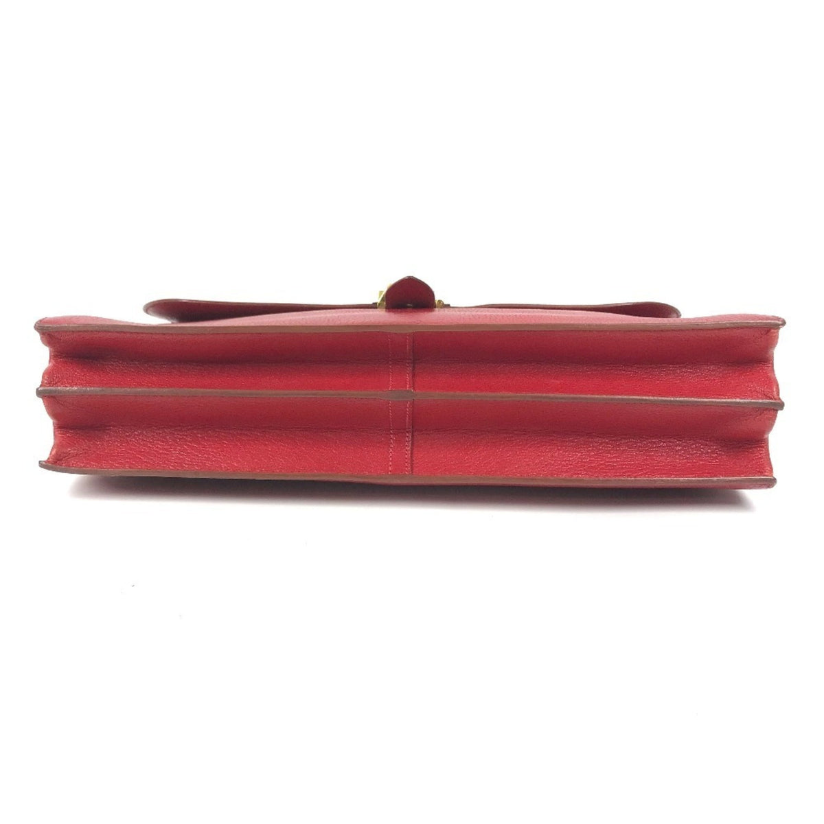 Hermes Red Color Leather Briefcase Handbag (Pre-Owned)