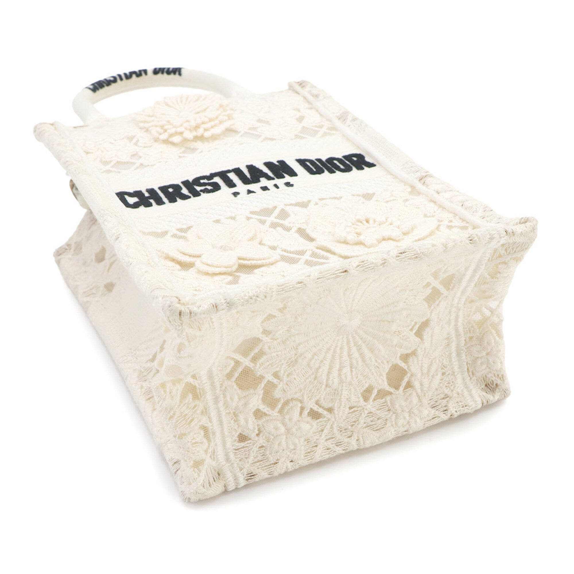 Christian Dior White Canvas Handbag Tote Bag (Pre-Owned)