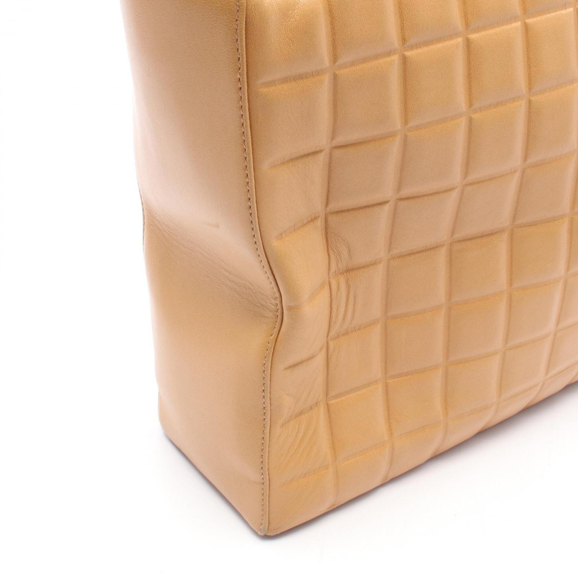 Chanel Beige Leather Handbag Tote Bag (Pre-Owned)