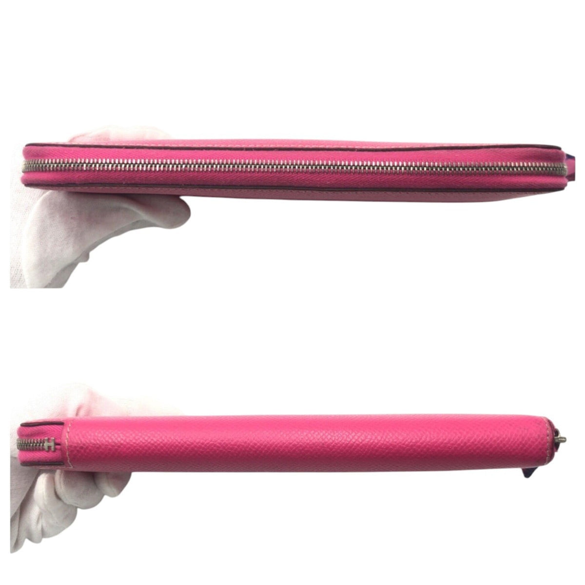 Hermes Pink Rose Tyrien Epsom Leather Long Wallet (Bi-Fold) (Pre-Owned)