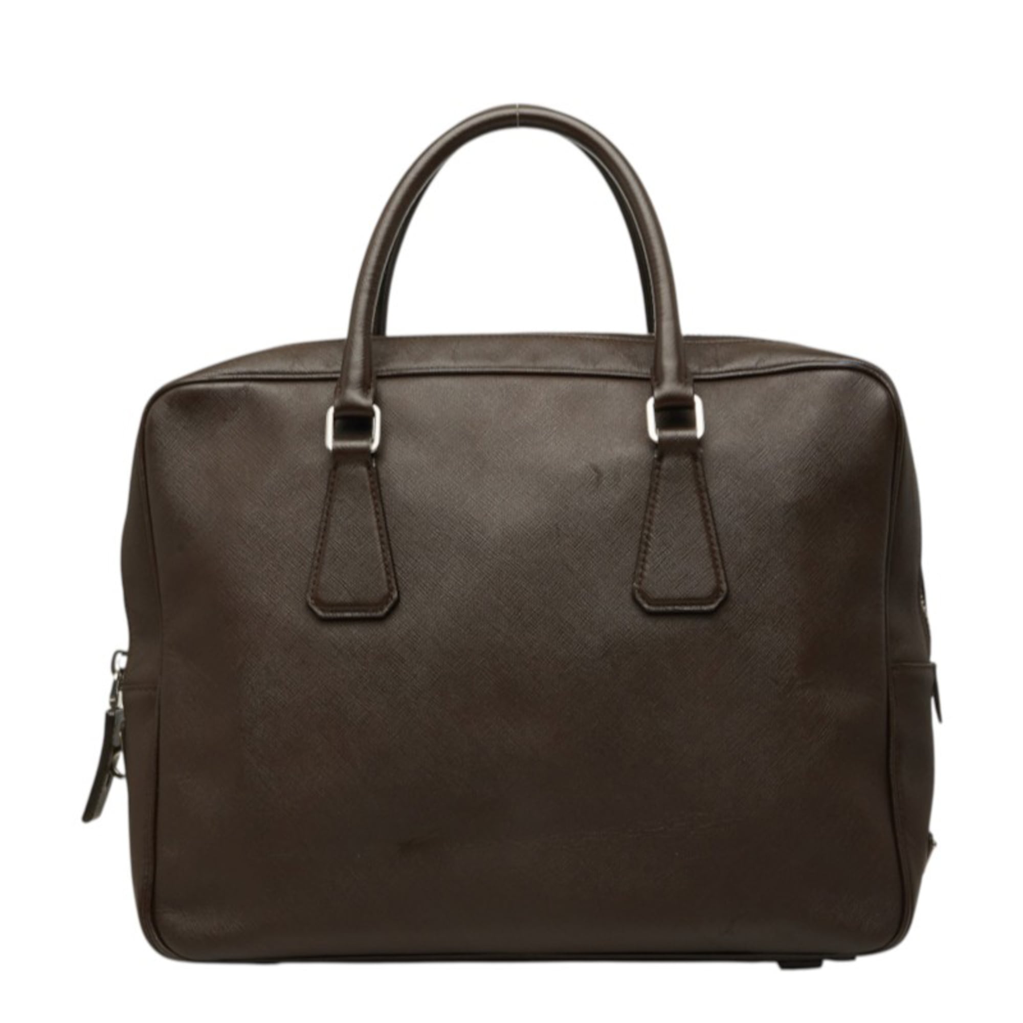 Prada Brown Leather Briefcase (Pre-Owned)