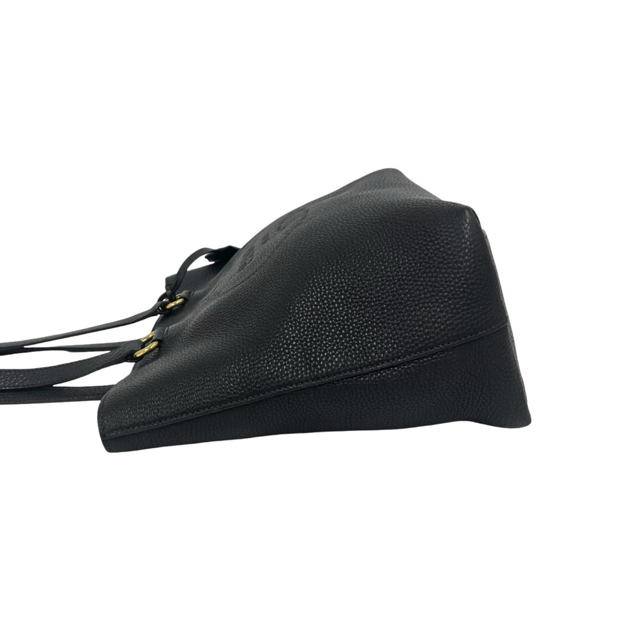 Prada Black Leather Shoulder Bag Tote Bag (Pre-Owned)