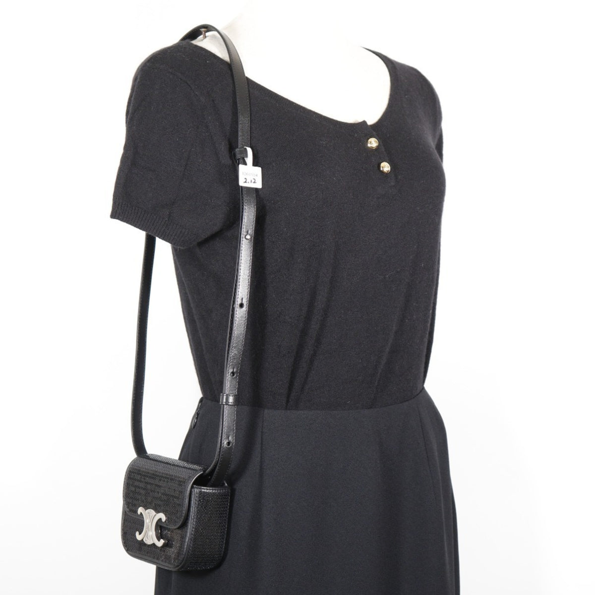 Celine Black Leather Spangles Shoulder Bag (Pre-Owned)