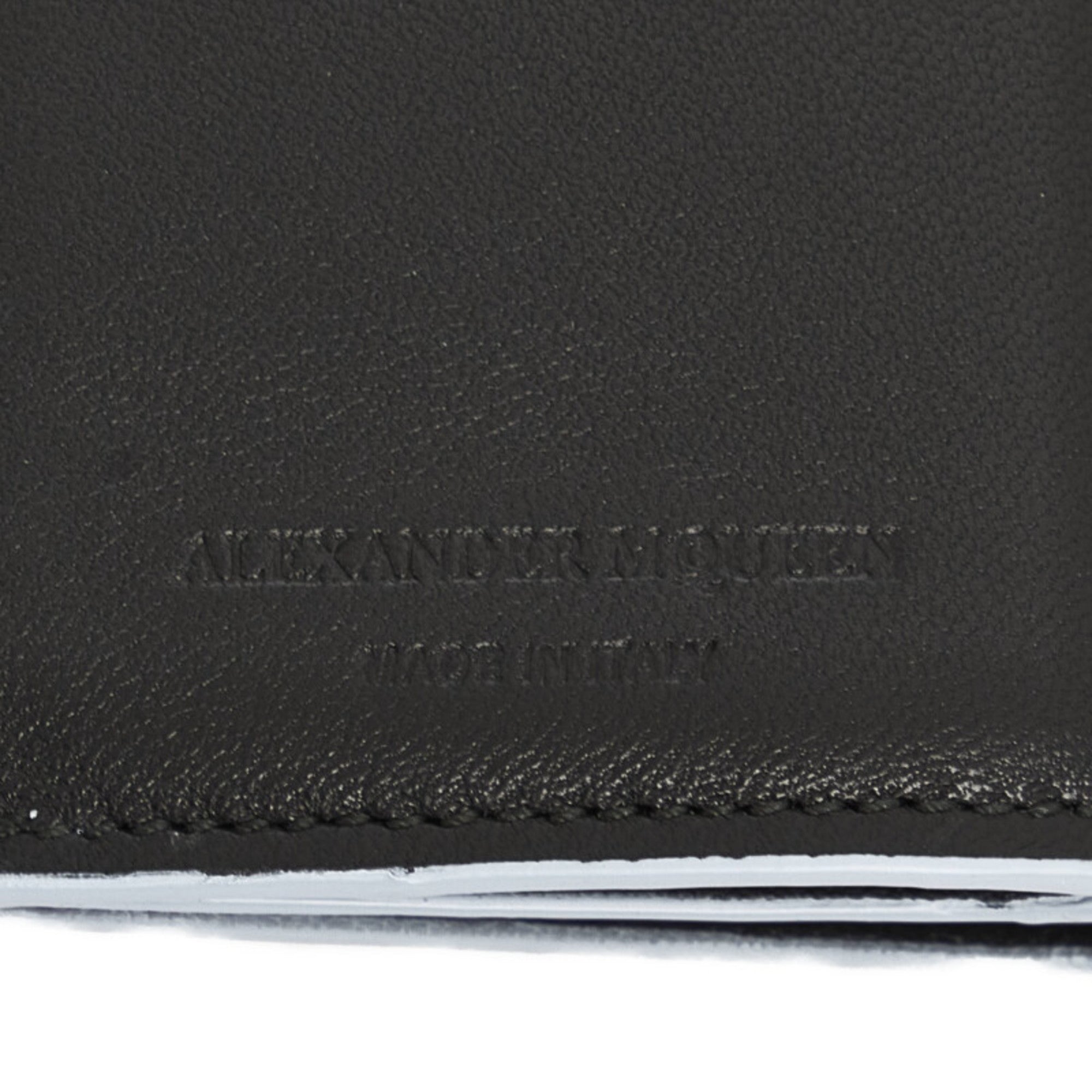 Alexander Mcqueen Light Blue Leather Long Wallet (Tri-Fold) (Pre-Owned)