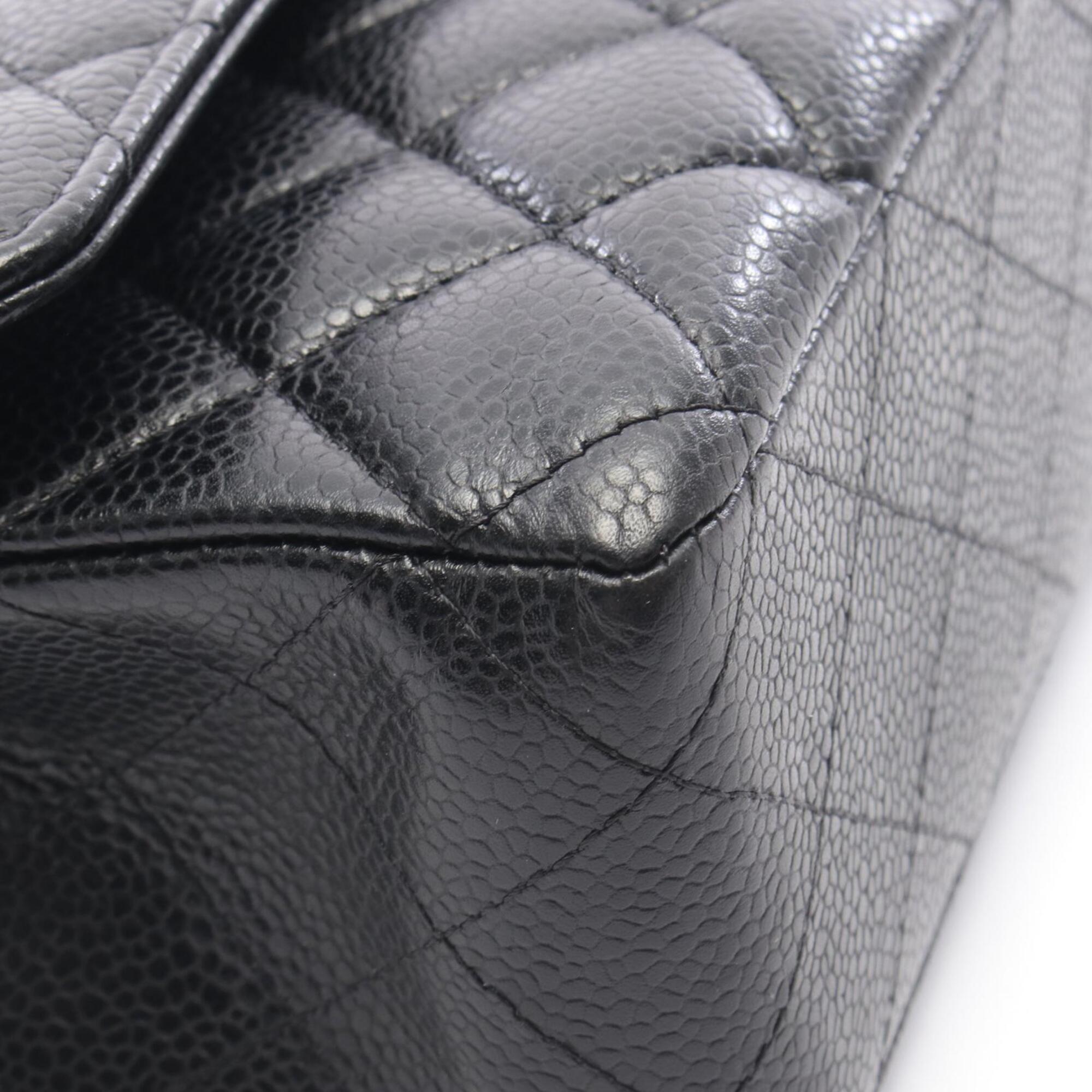 Chanel Black Grained Calfskin Handbag Shoulder Bag (Pre-Owned)