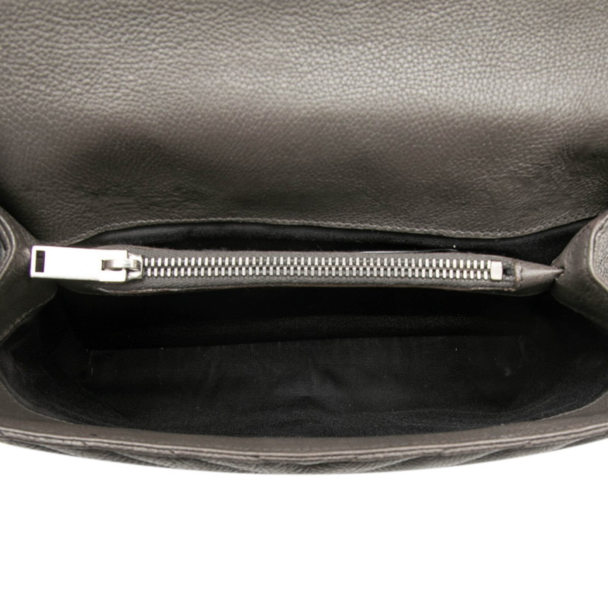 Saint Laurent Gray Leather Handbag Shoulder Bag (Pre-Owned)
