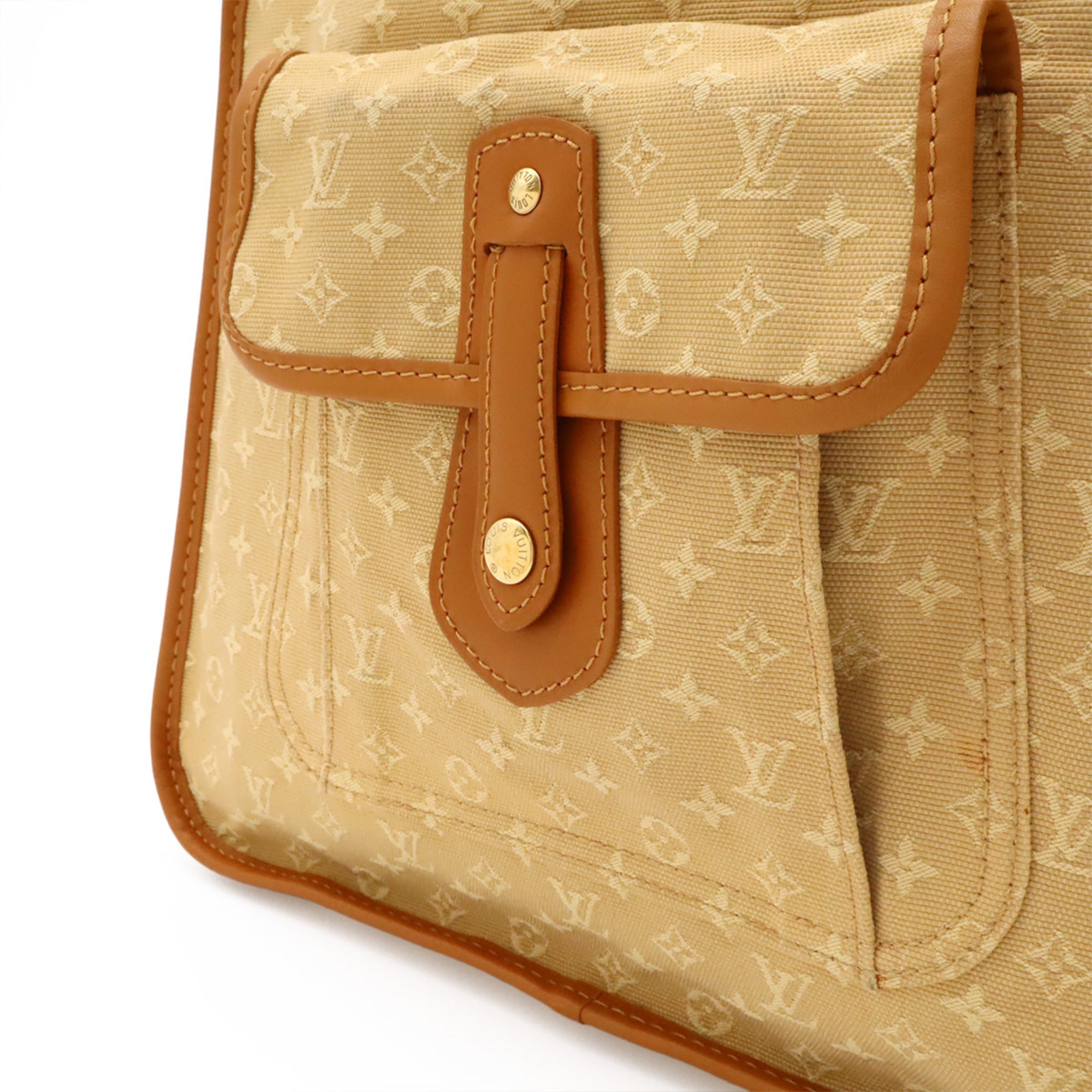 Louis Vuitton Beige Canvas Leather Shoulder Bag (Pre-Owned)