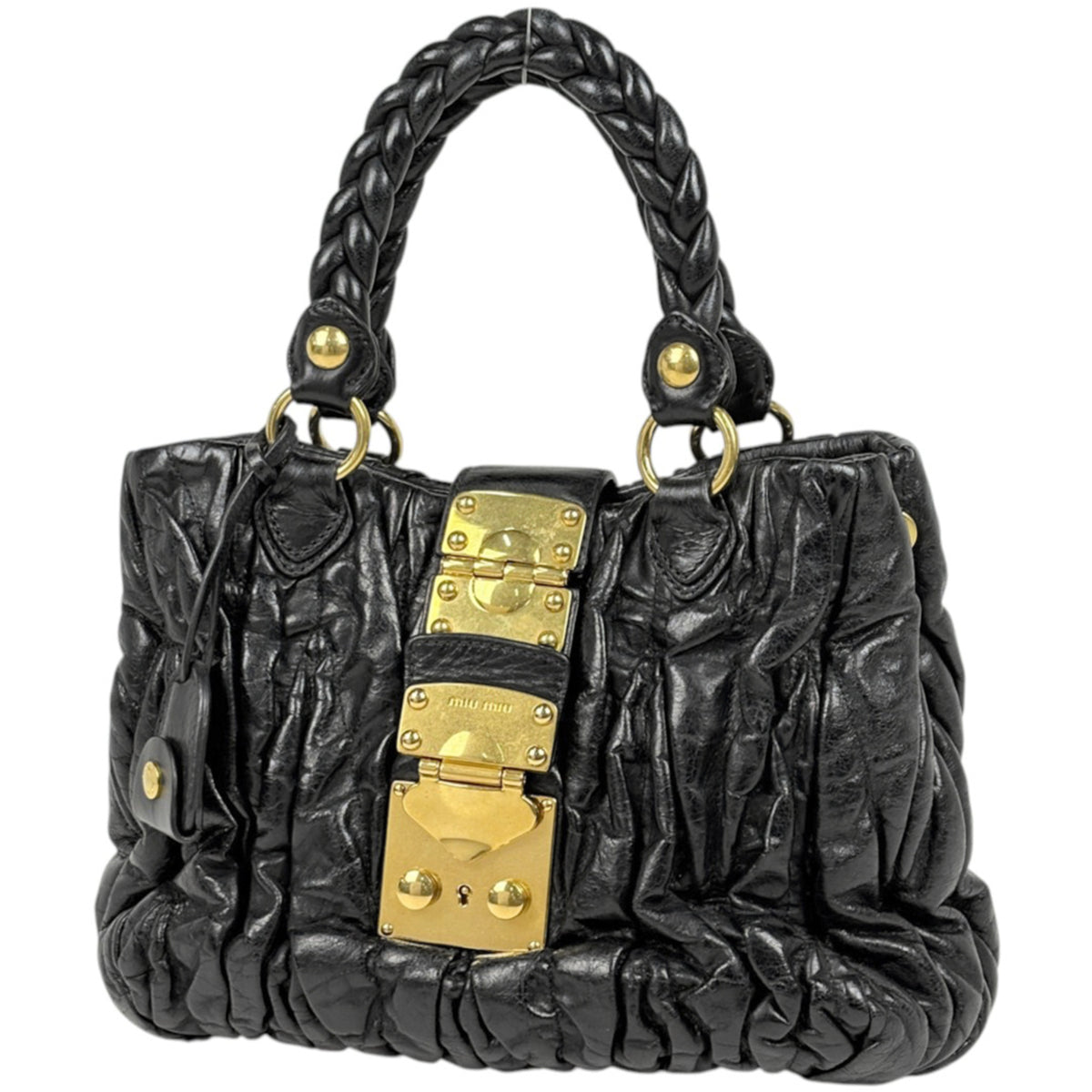 Miu Miu Matelasse Black Leather Handbag (Pre-Owned)