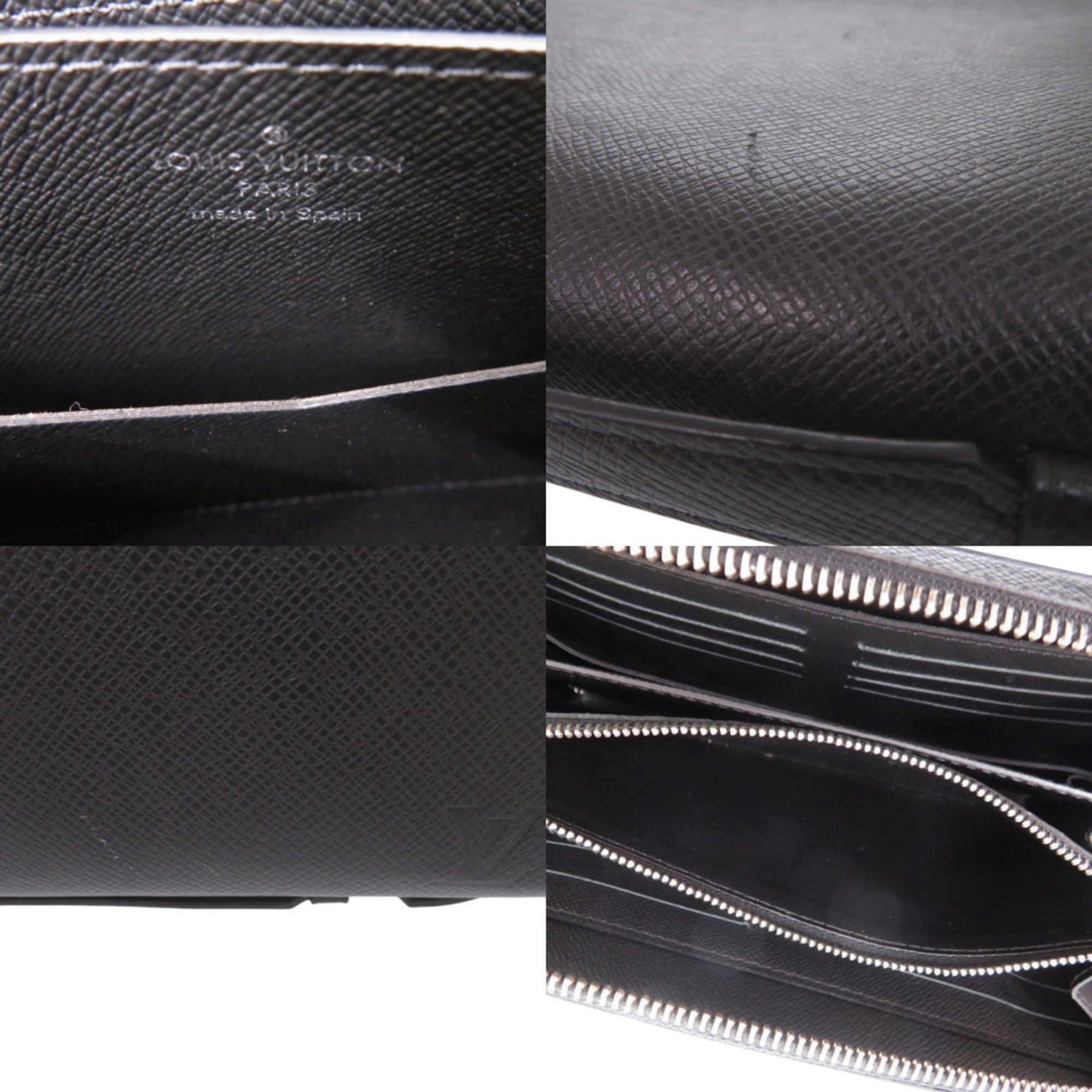Louis Vuitton Ardoise Black Taiga Leather Long Wallet (Bi-Fold) (Pre-Owned)