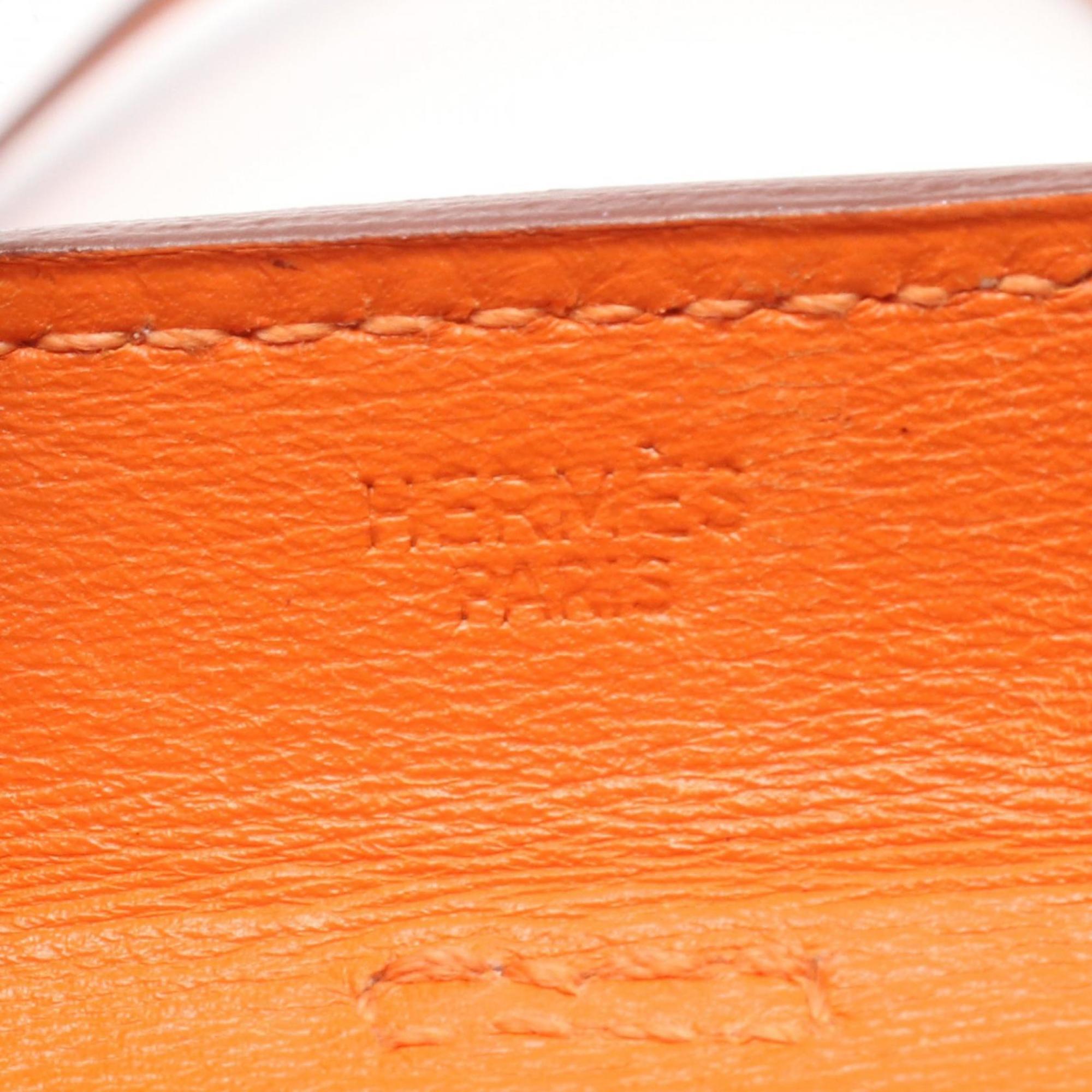 Hermes Orange Tadelakt Leather Leather Shoulder Bag (Pre-Owned)