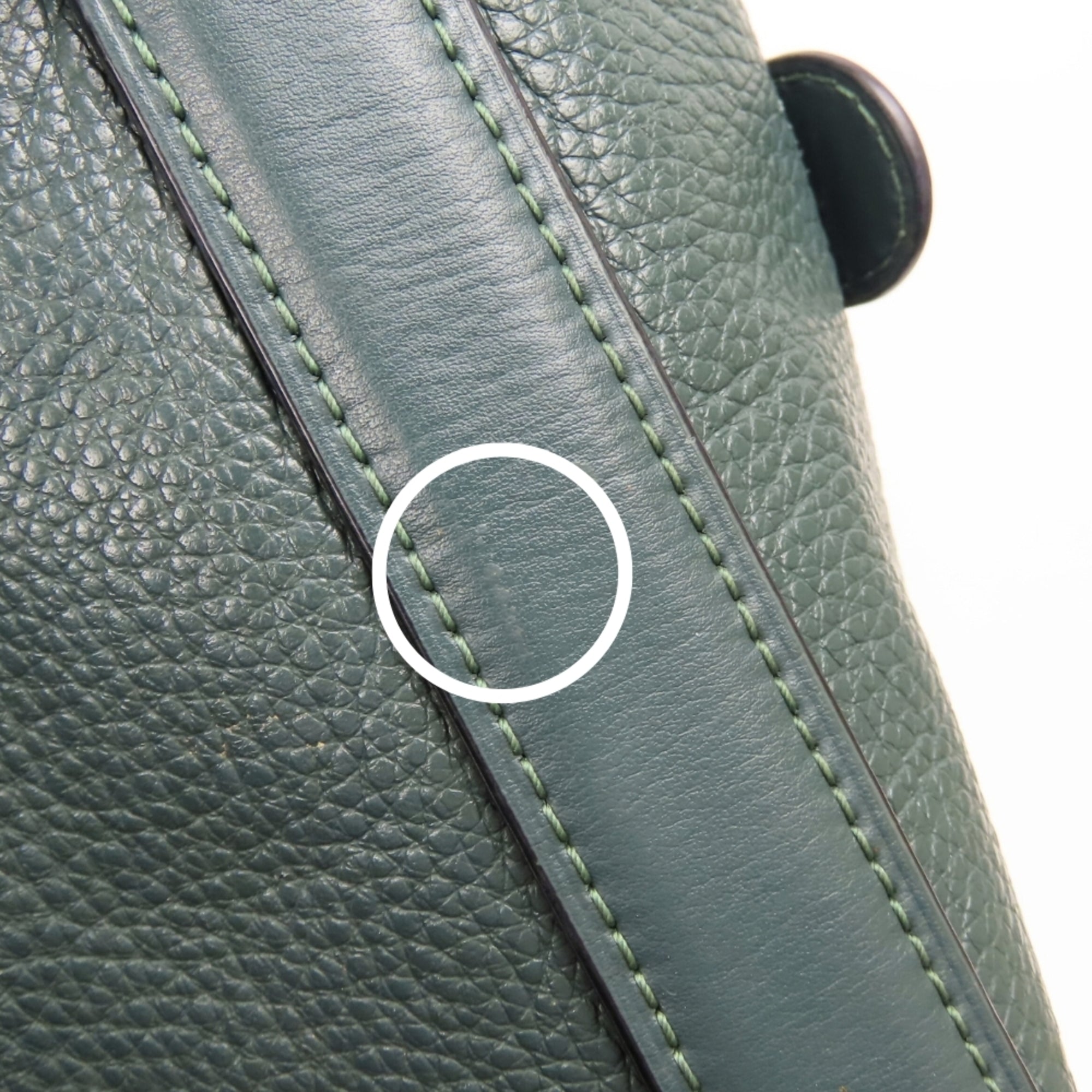 Coach Dark Green Leather Shoulder Bag (Pre-Owned)