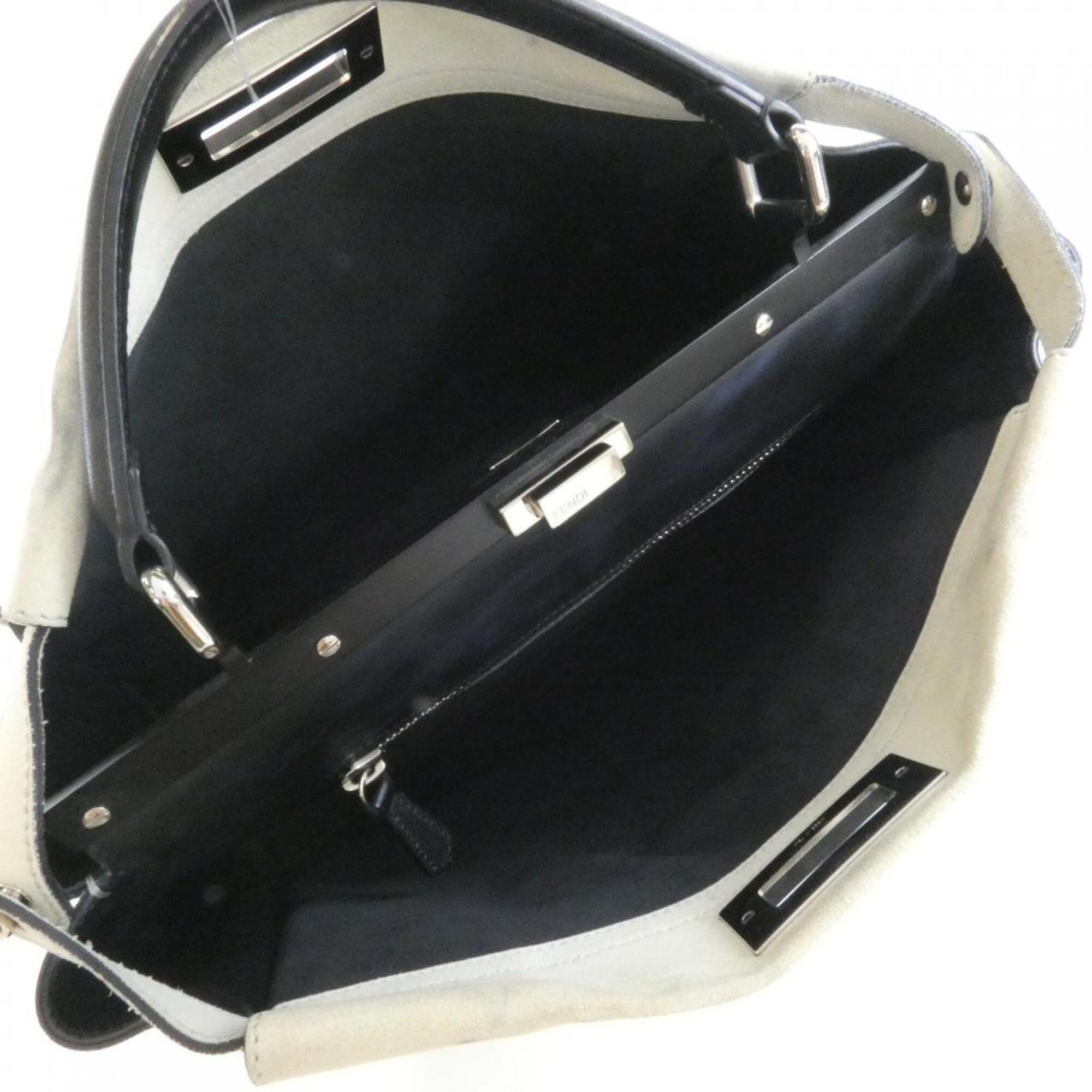 Fendi Black Ivory Leather Handbag (Pre-Owned)
