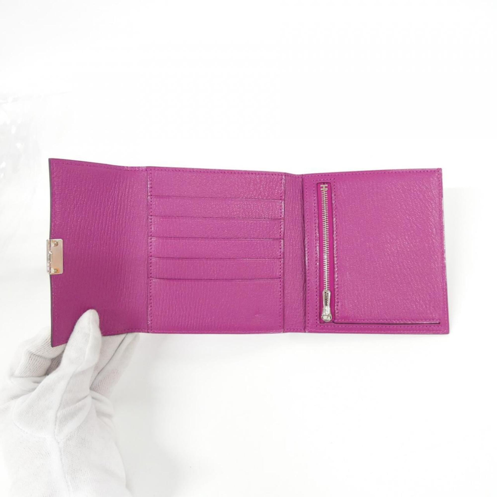 Hermes Rose Purple Chevre Leather Wallet (Bi-Fold) (Pre-Owned)