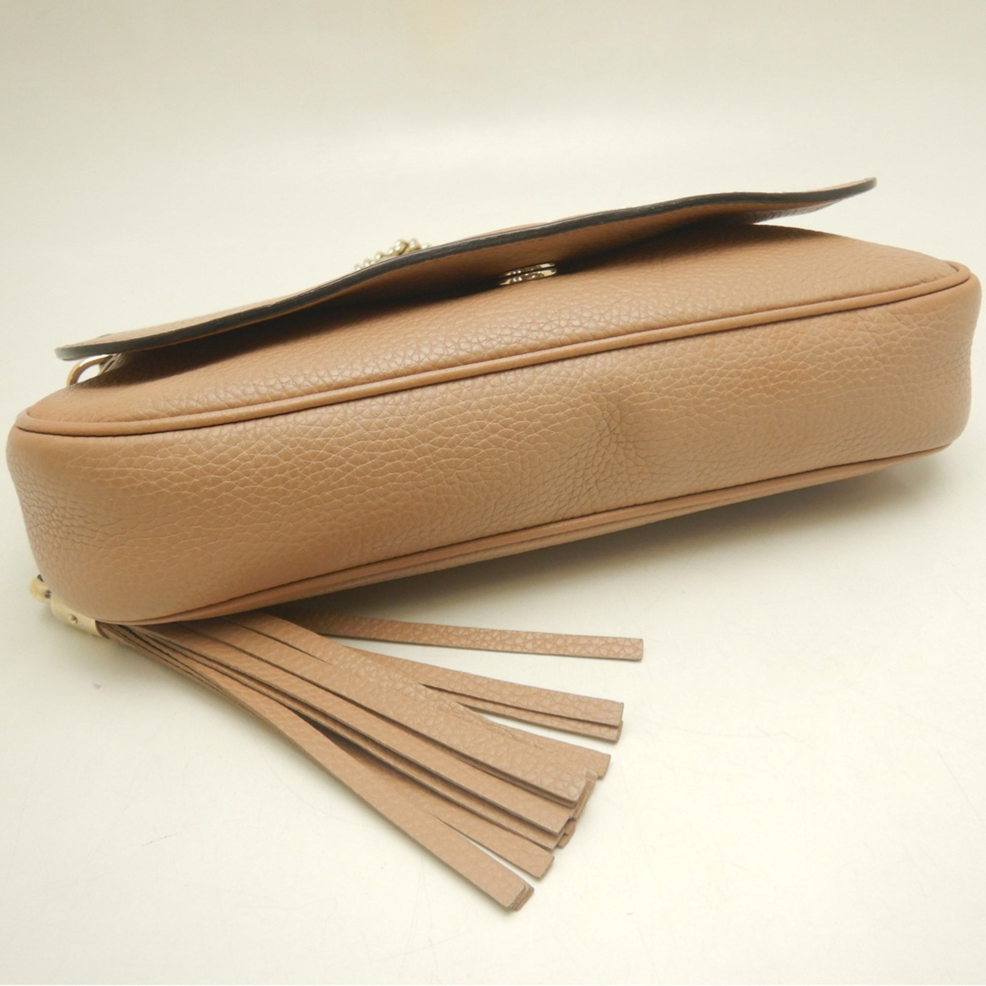 Gucci Pink Beige Leather Shoulder Bag (Pre-Owned)