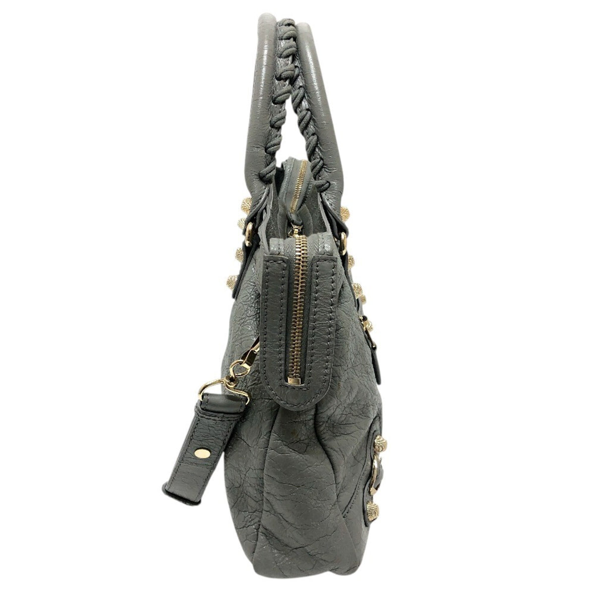 Balenciaga Gray Leather Handbag Shoulder Bag (Pre-Owned)