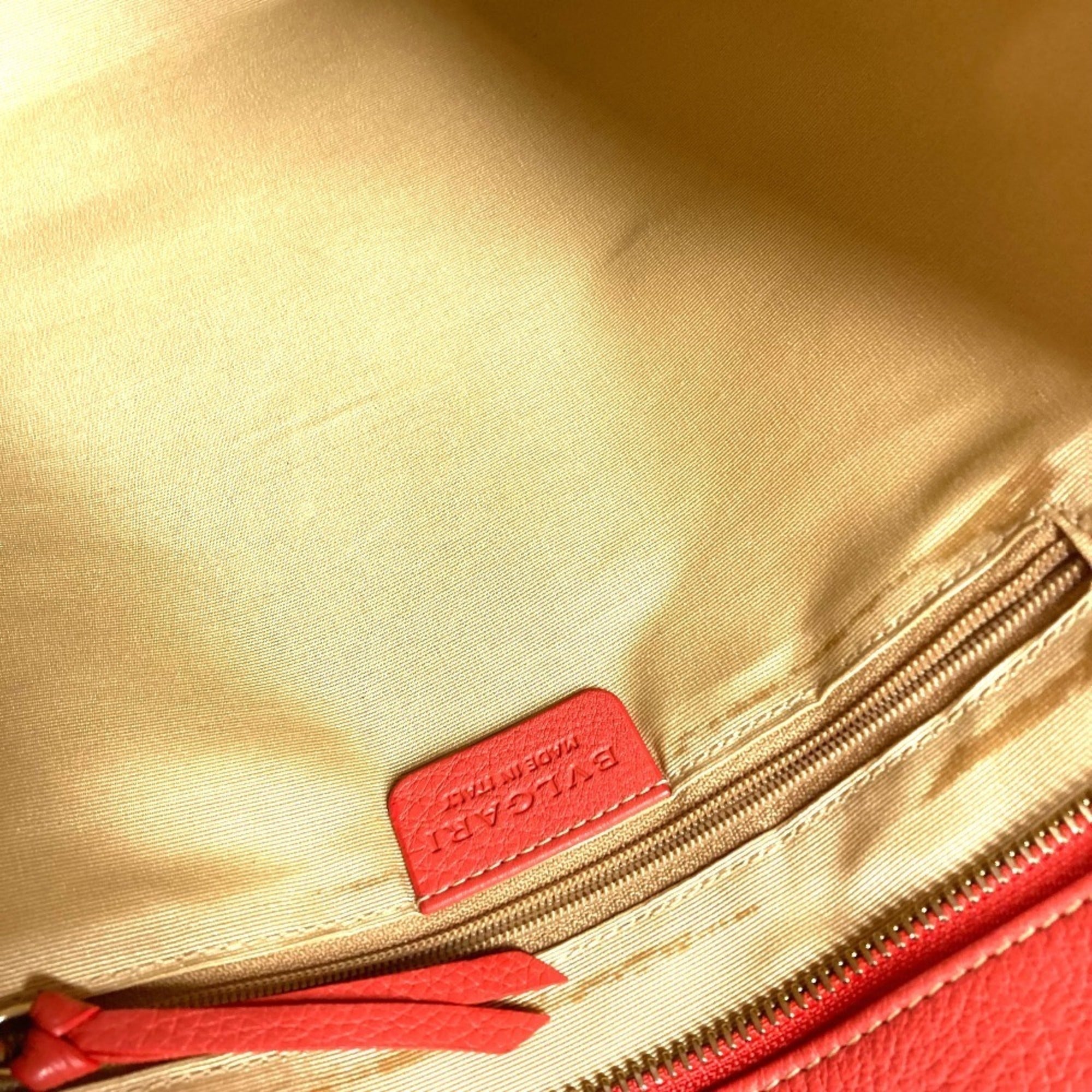 Bvlgari Beige Leather Canvas Shoulder Bag Tote Bag (Pre-Owned)