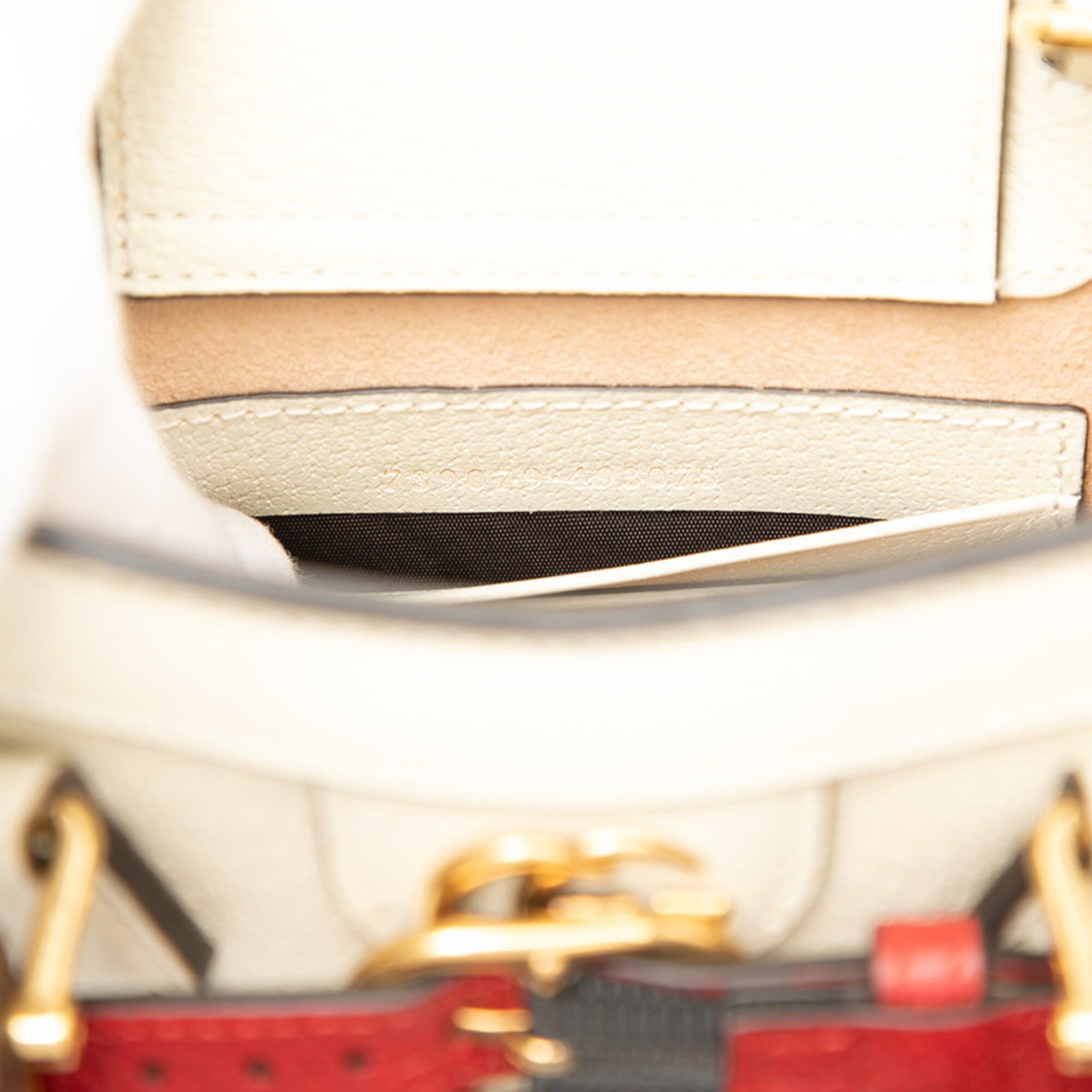 Gucci Ivory White Leather Handbag Shoulder Bag Tote Bag (Pre-Owned)