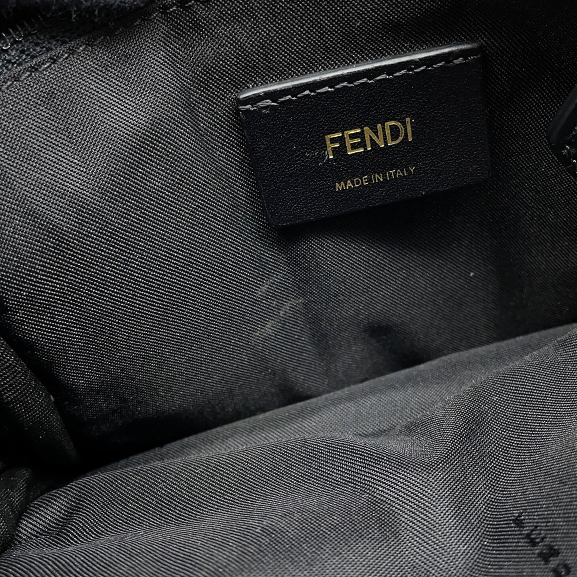 Fendi Black Nylon Leather Handbag Sling Bag (Pre-Owned)