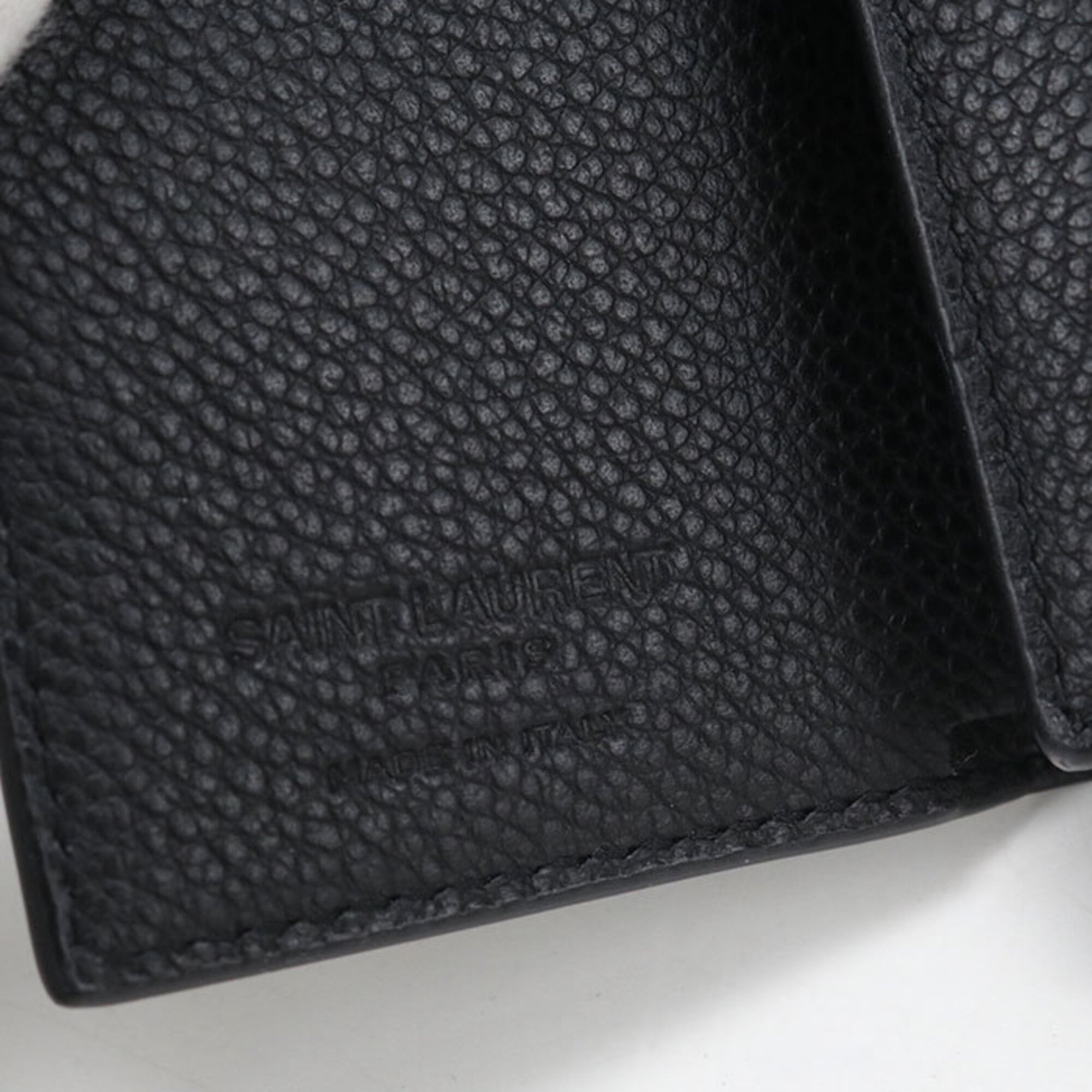 Saint Laurent Black Leather Wallet (Tri-Fold) (Pre-Owned)