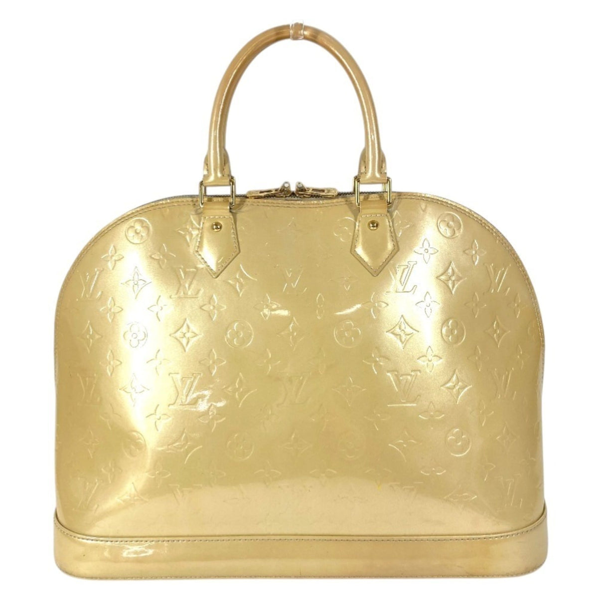 Louis Vuitton Beige Blanc Corail Galle Monogram Vernis Handbag Tote Bag (Pre-Owned)