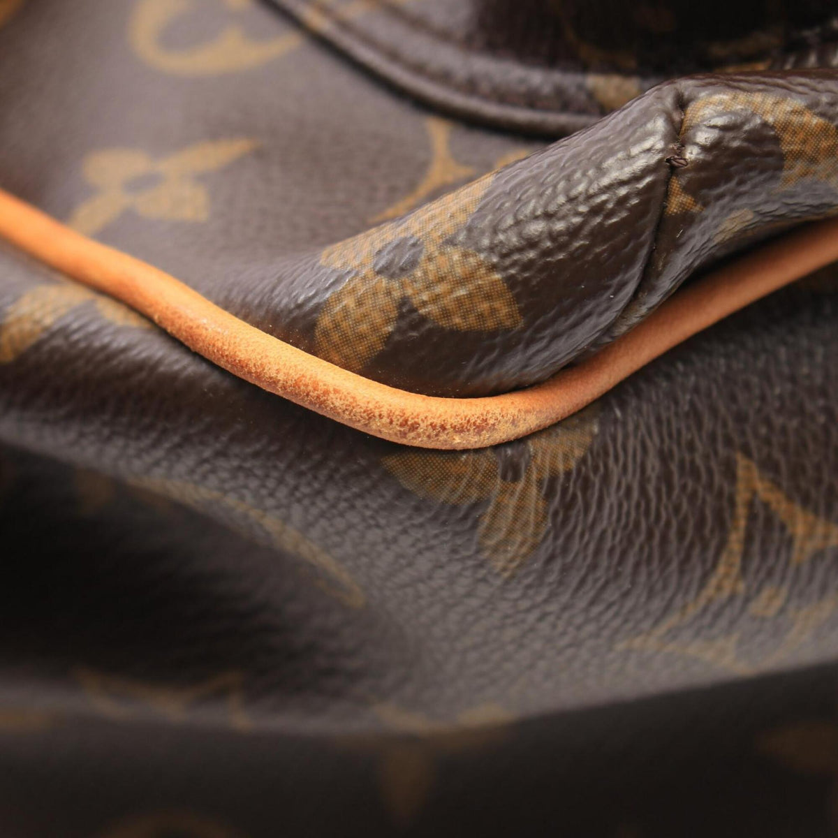 Louis Vuitton Brown Monogram Leather Handbag Shoulder Bag (Pre-Owned)