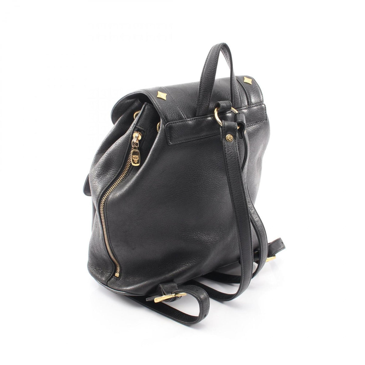 Mcm Black Leather Backpack Handbag (Pre-Owned)