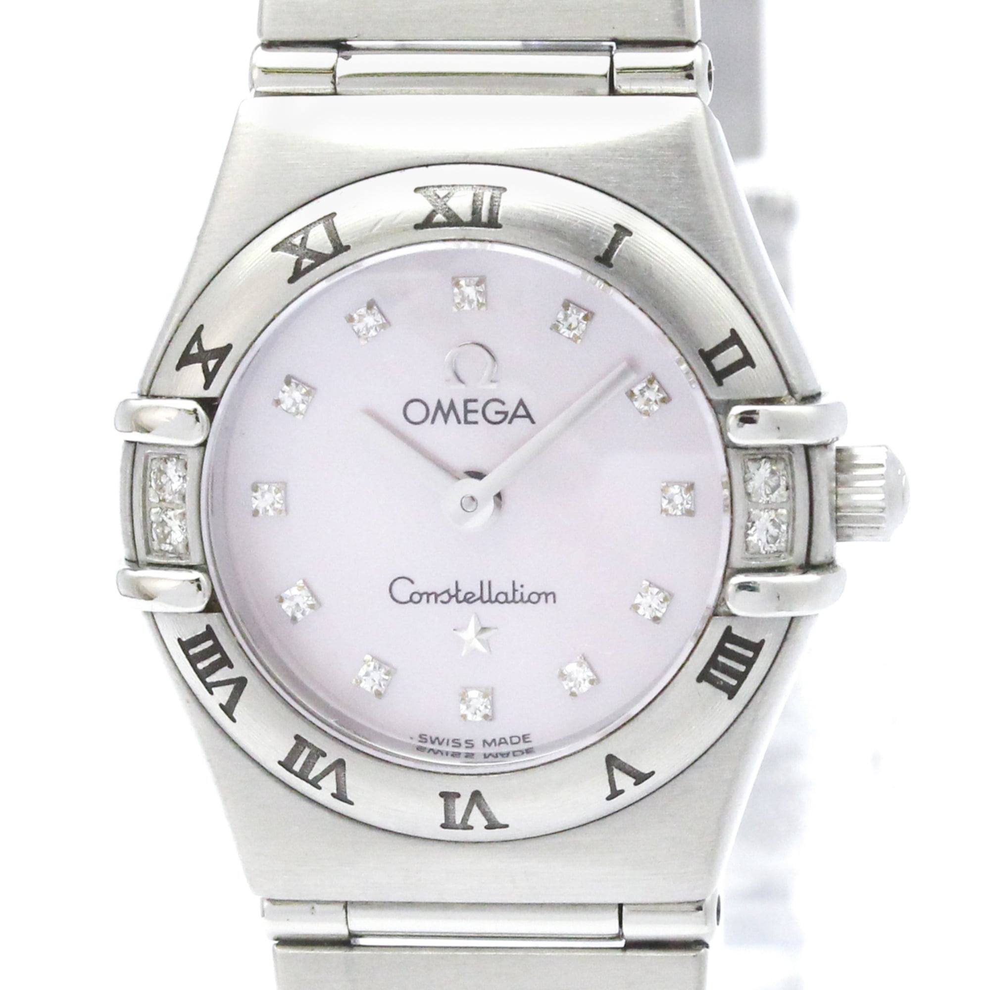 Omega Constellation My Choice Quartz Watch Stainless Steel With Diamond Bezel And Mother Of Pearl Watch (Pre-Owned)