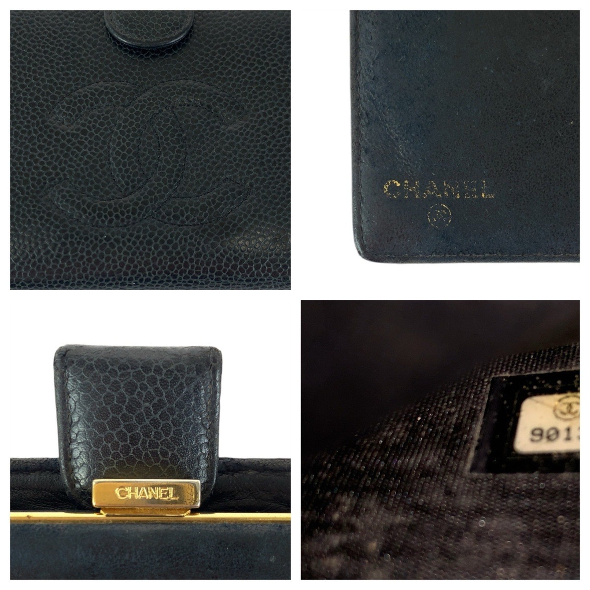 Chanel Black Leather Wallet (Bi-Fold) (Pre-Owned)