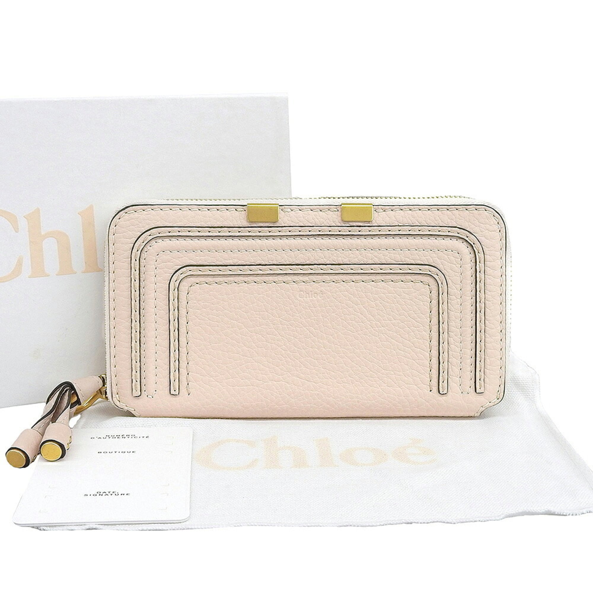 Chloé Light Pink Leather Long Wallet (Bi-Fold) (Pre-Owned)
