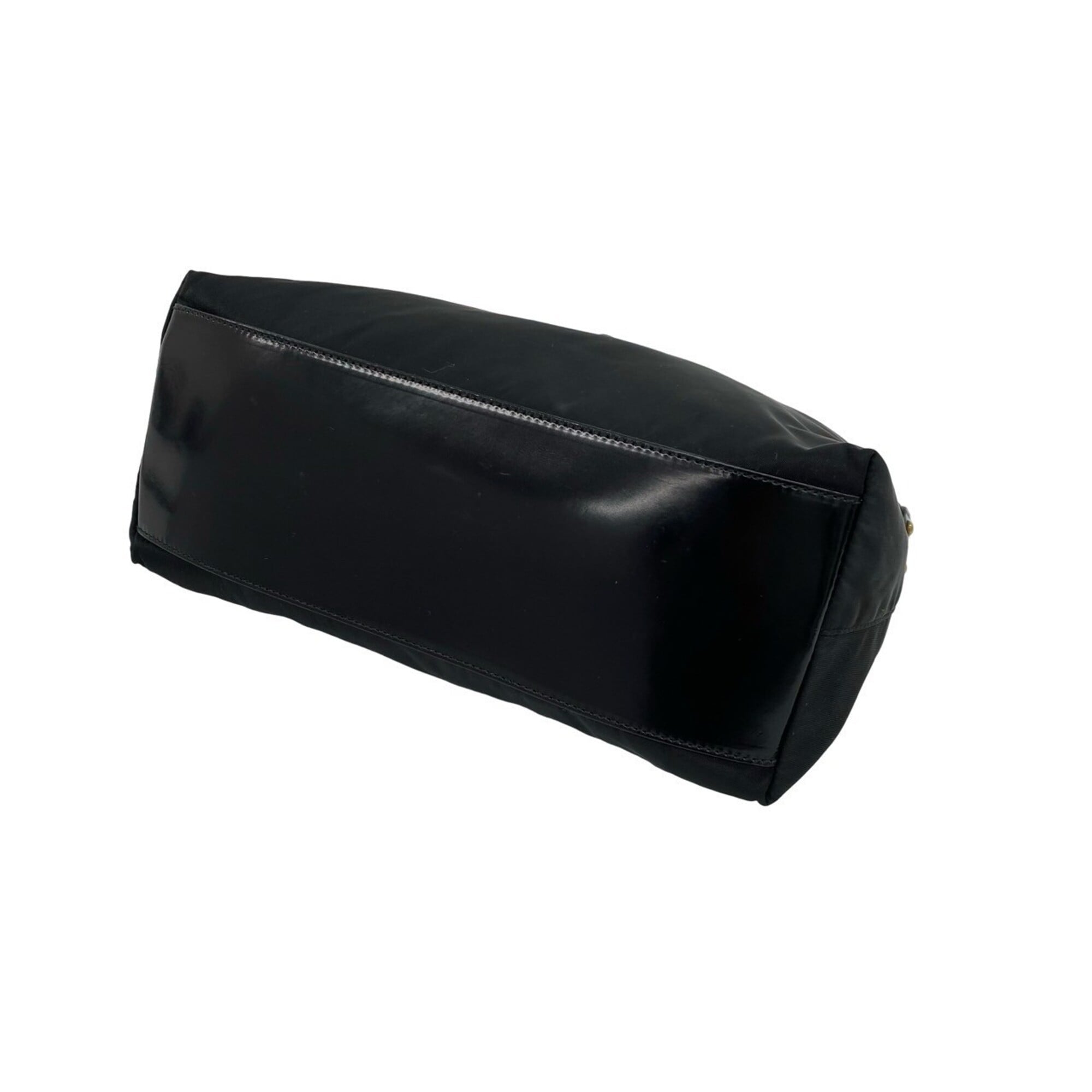 Prada Black Nylon Patent Leather Shoulder Bag (Pre-Owned)