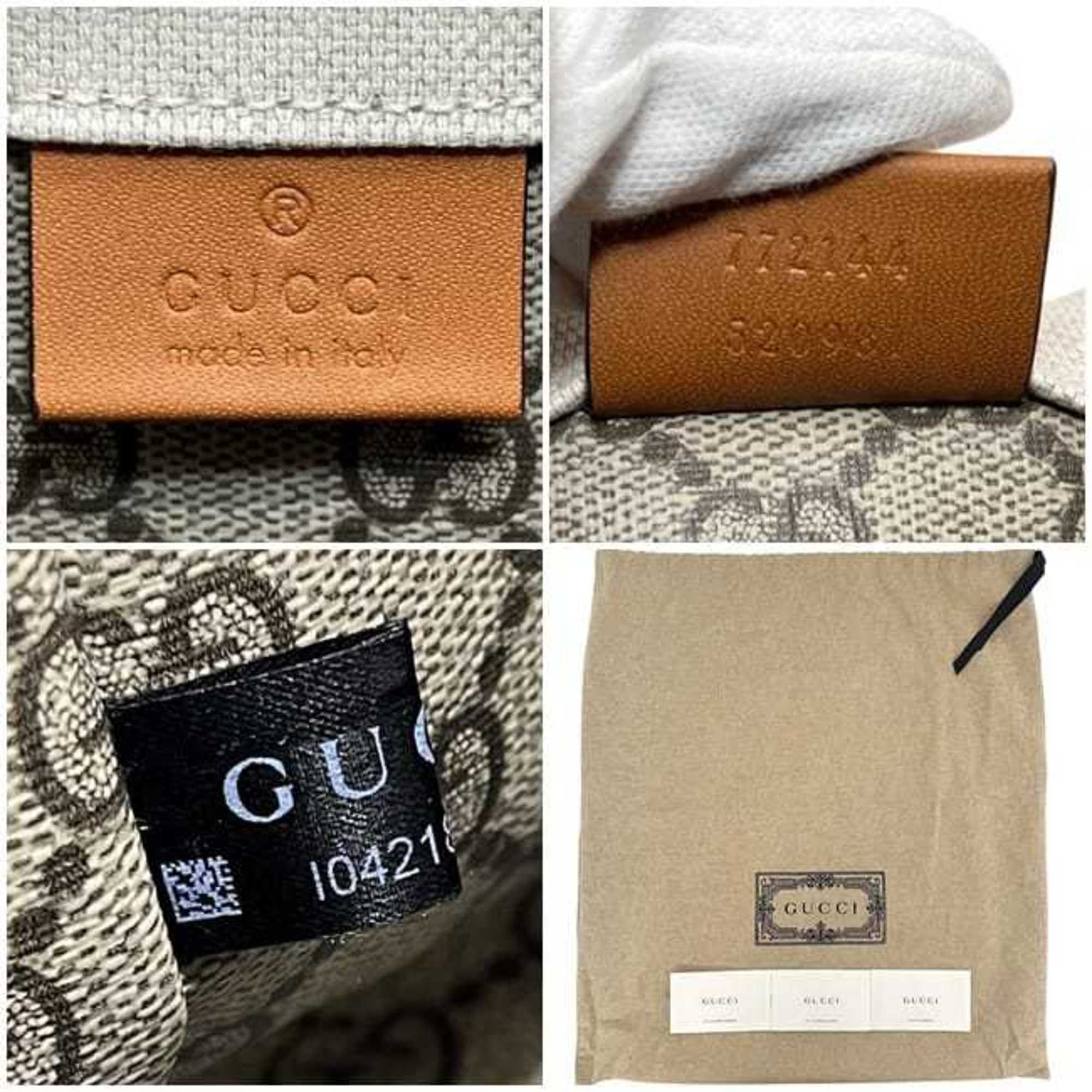 Gucci Beige Brown Camel Canvas Leather Handbag Shoulder Bag (Pre-Owned)