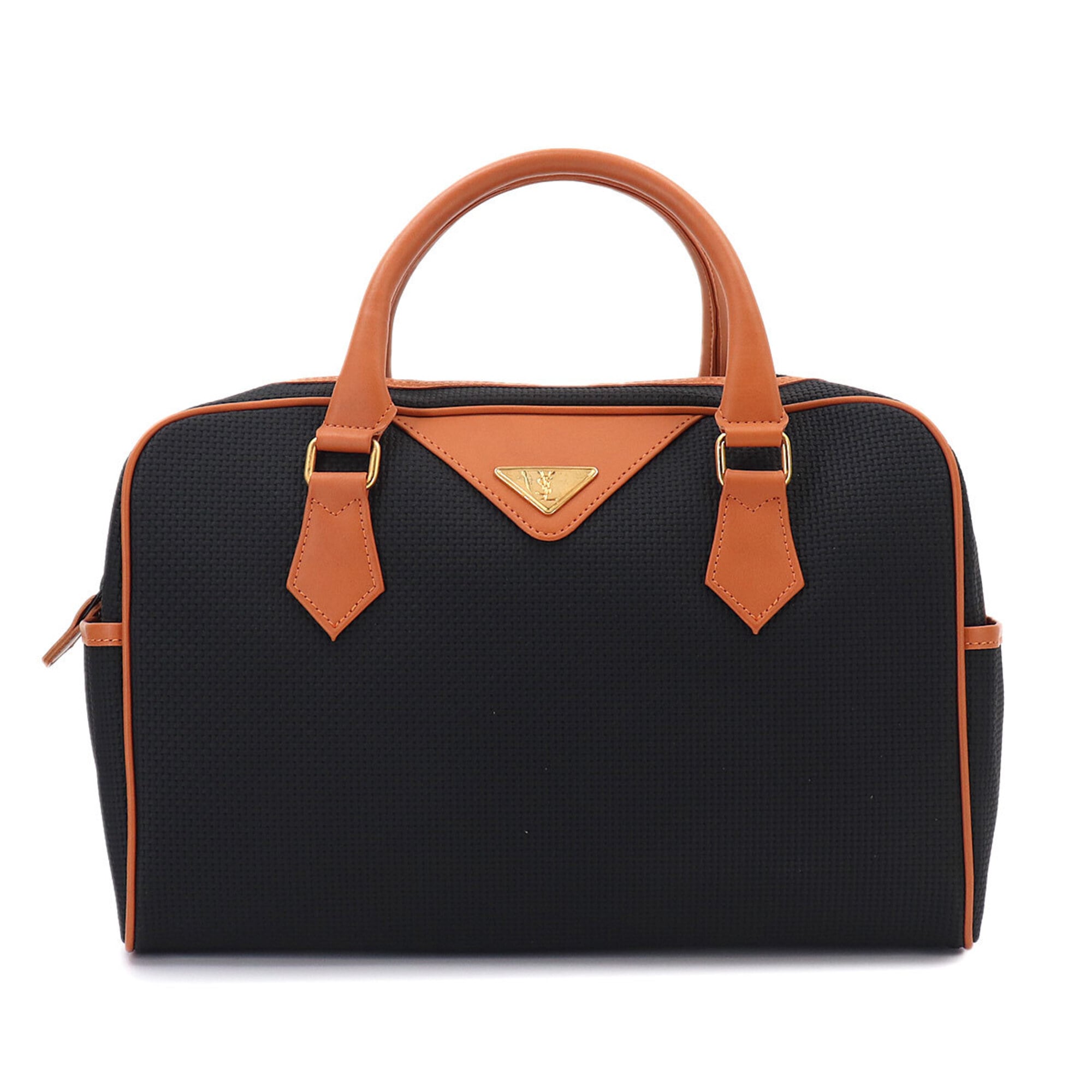 Yves Saint Laurent Black Brown Pvc Leather Handbag (Pre-Owned)
