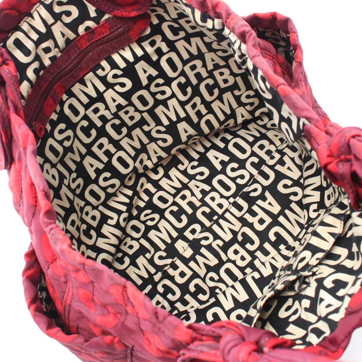 Marc By Marc Jacobs Bordeaux Red Color Nylon Handbag Tote Bag (Pre-Owned)
