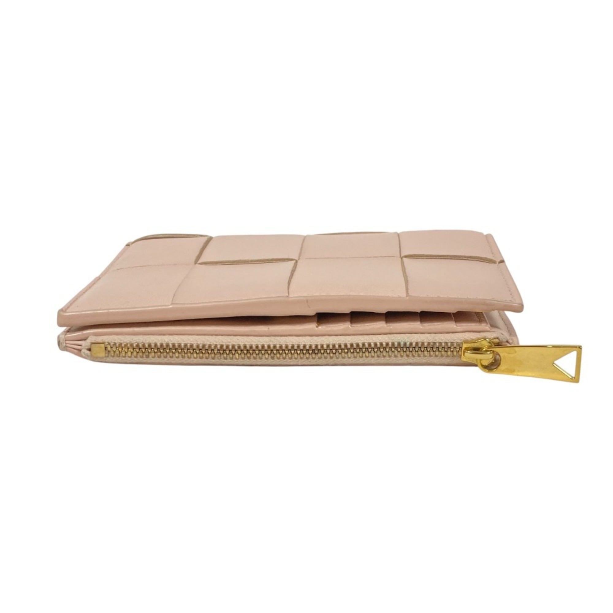 Bottega Veneta Pink Beige Leather Wallet (Bi-Fold) (Pre-Owned)