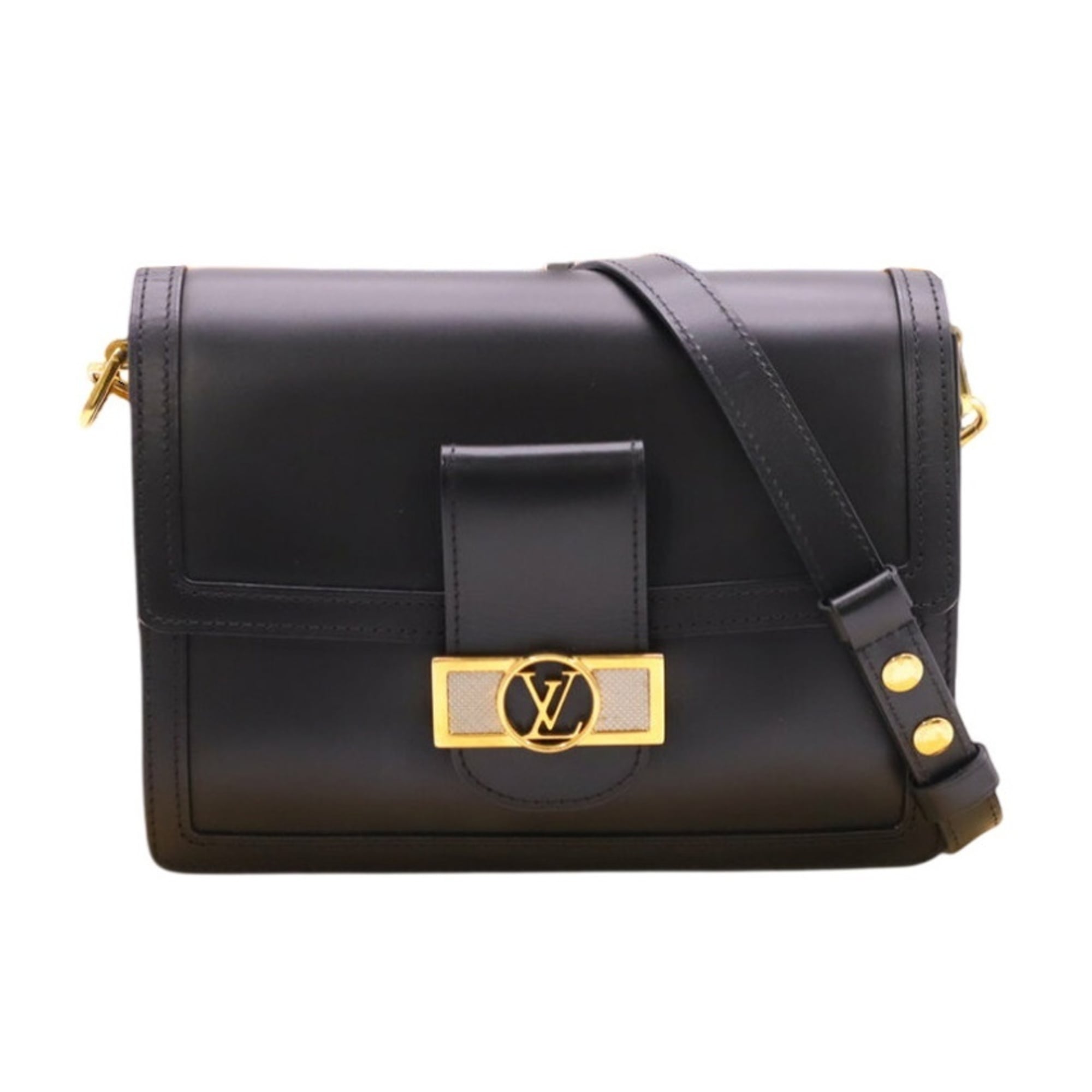Louis Vuitton Black Leather Shoulder Bag (Pre-Owned)