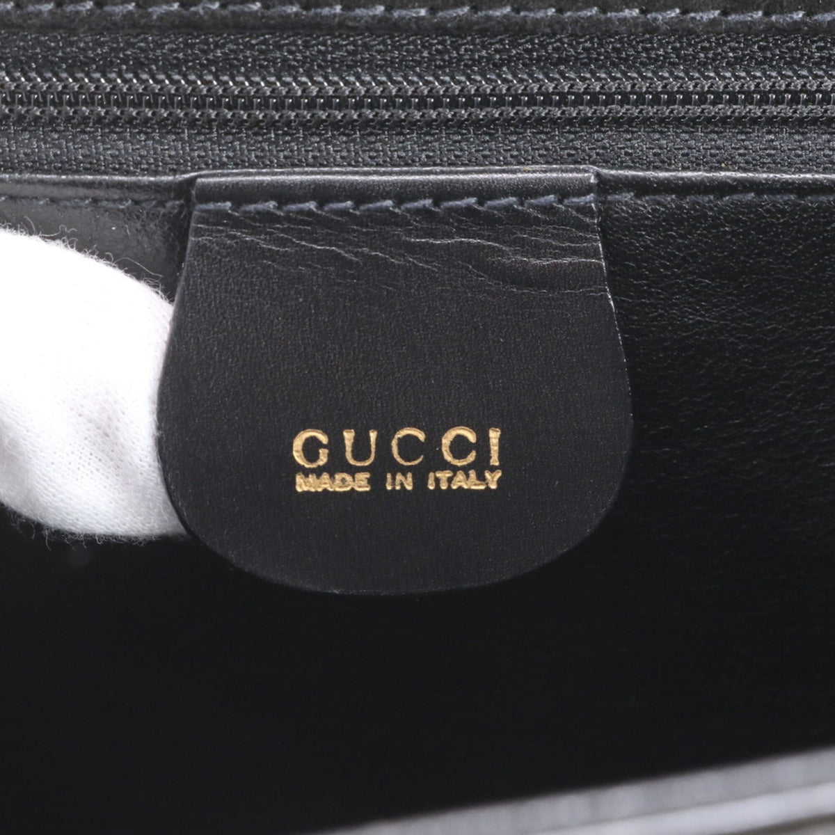 Gucci Black Leather Handbag Shoulder Bag Tote Bag (Pre-Owned)