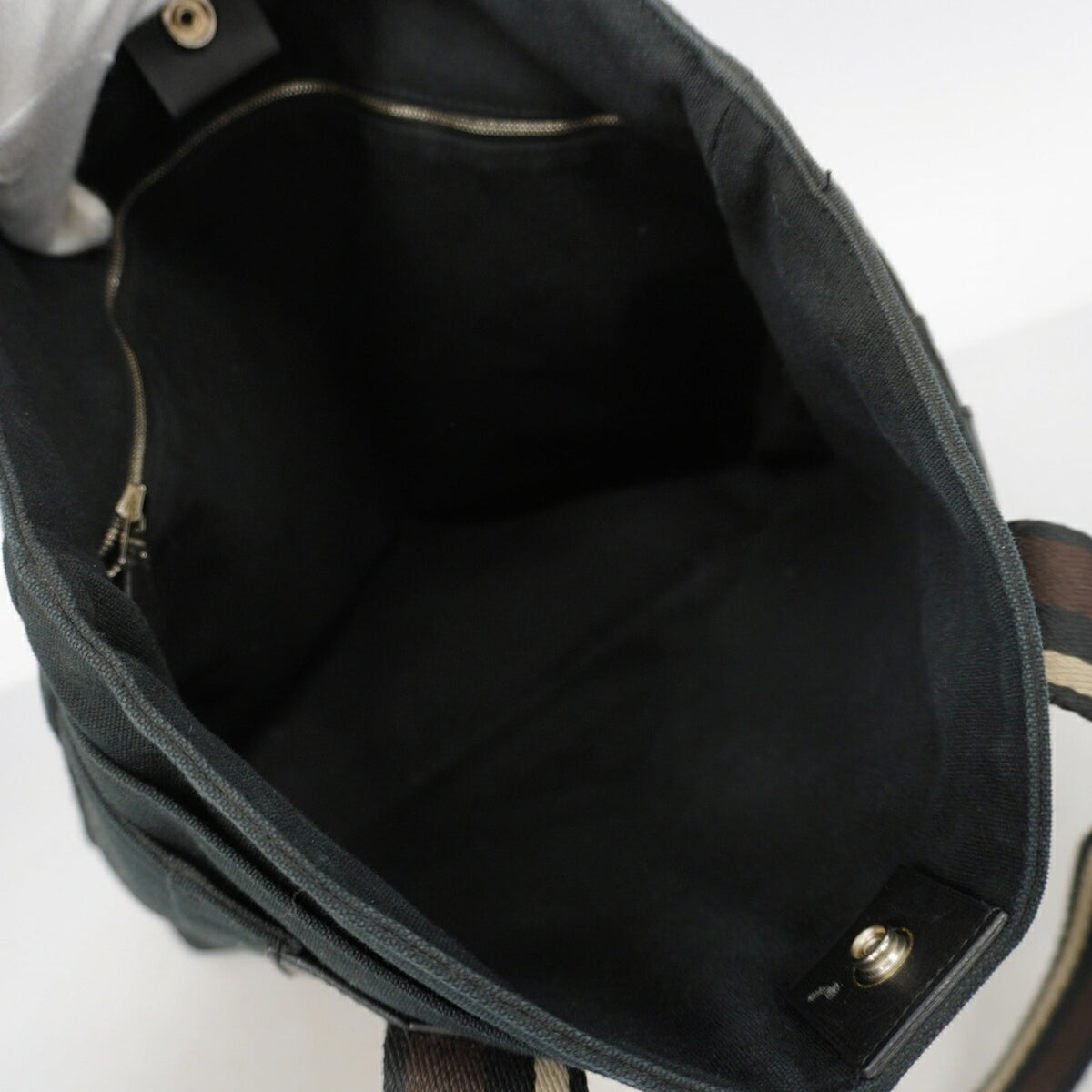 Hermes Black Canvas Tote Bag (Pre-Owned)