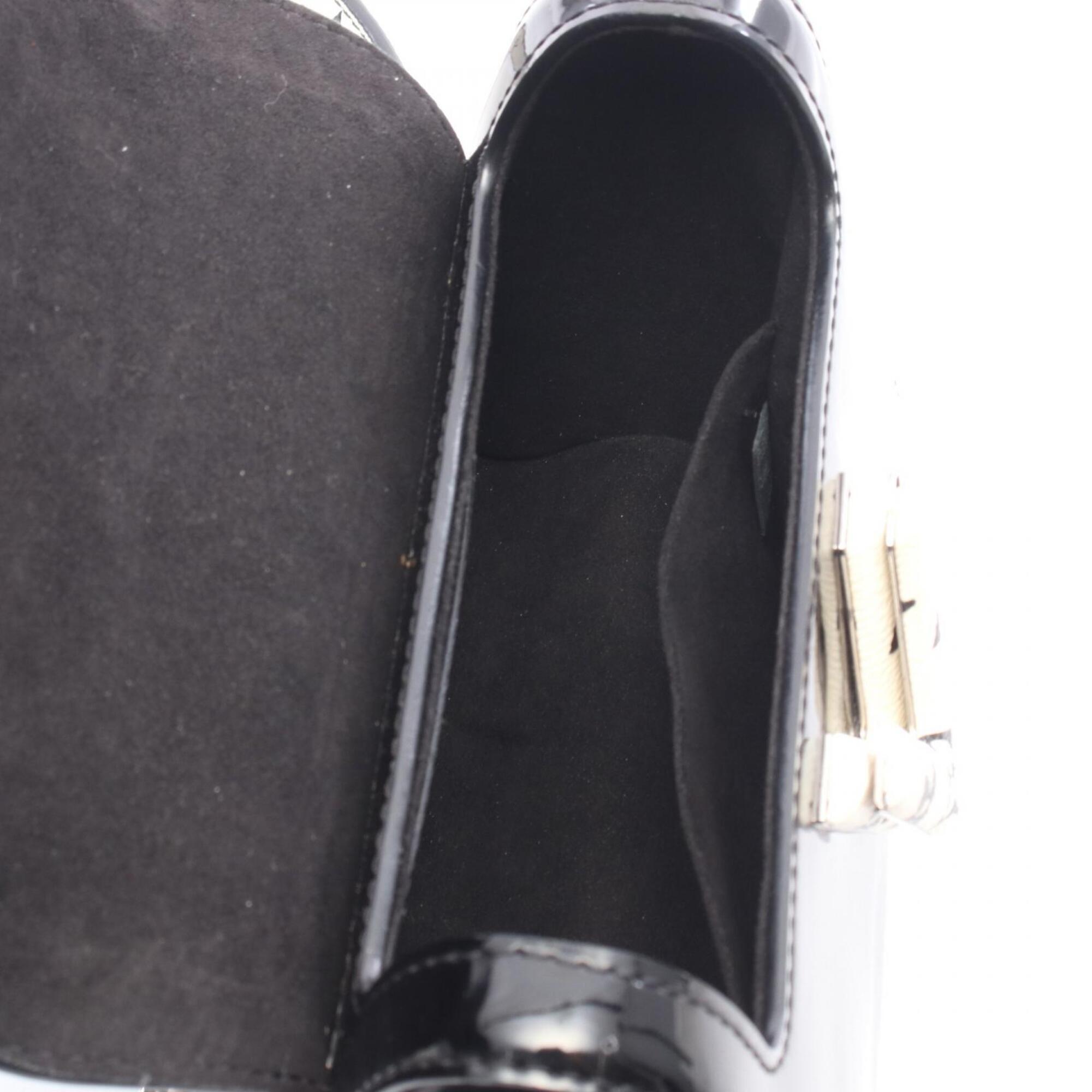 Louis Vuitton Black Noir White Patent Leather Leather Handbag Shoulder Bag (Pre-Owned)