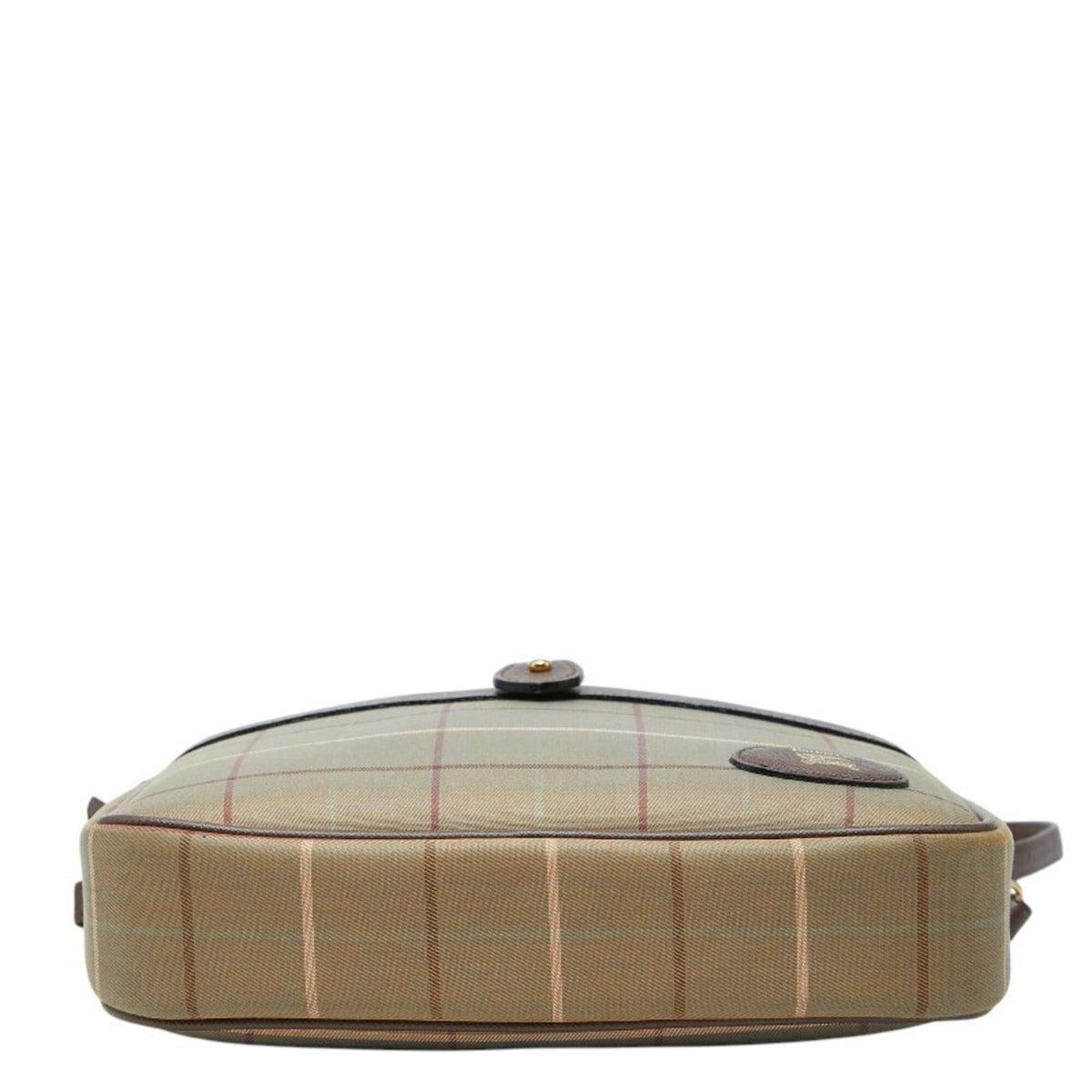 Burberry Beige Brown Iridescent Leather Nylon Canvas Shoulder Bag (Pre-Owned)