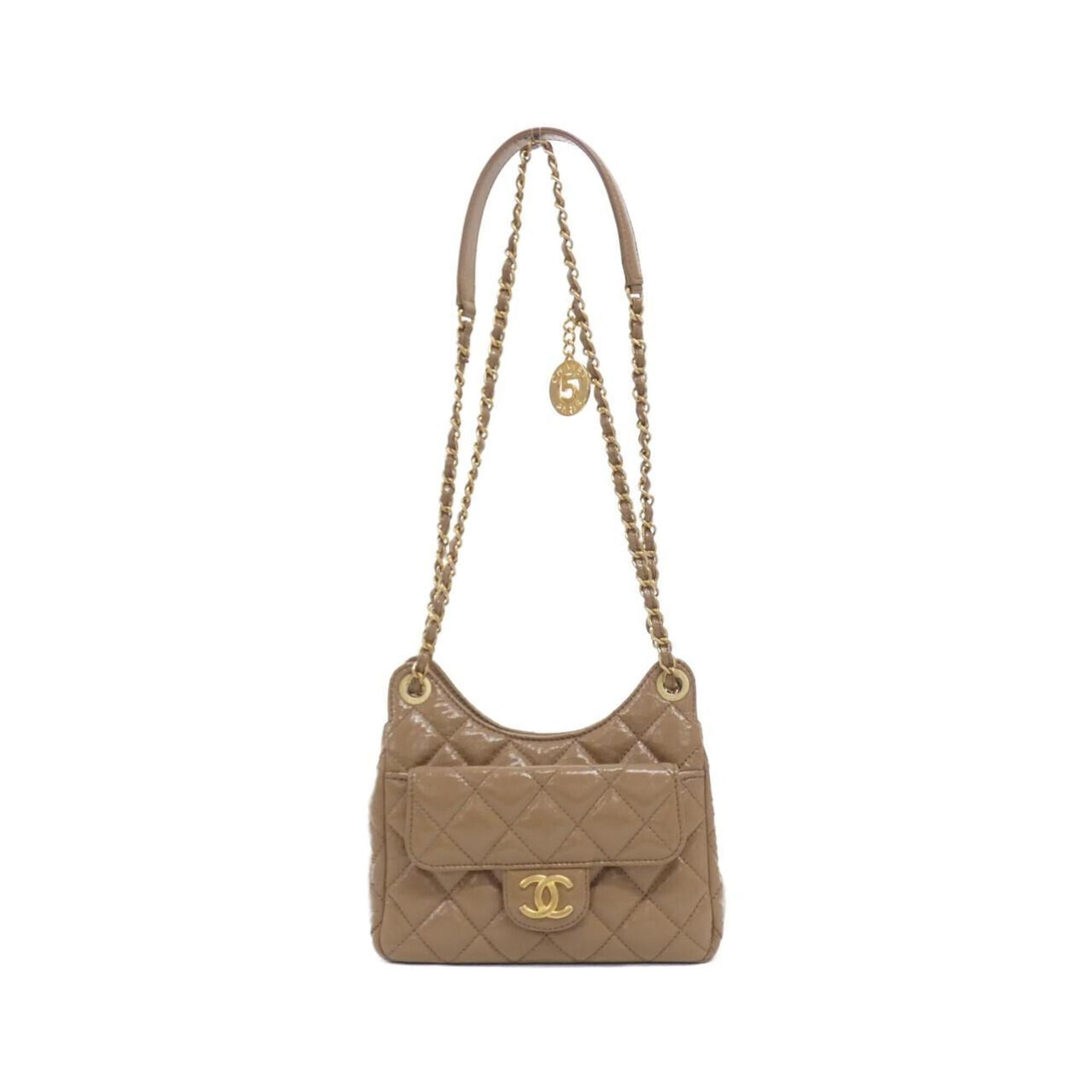 Chanel Beige Leather Shoulder Bag (Pre-Owned)