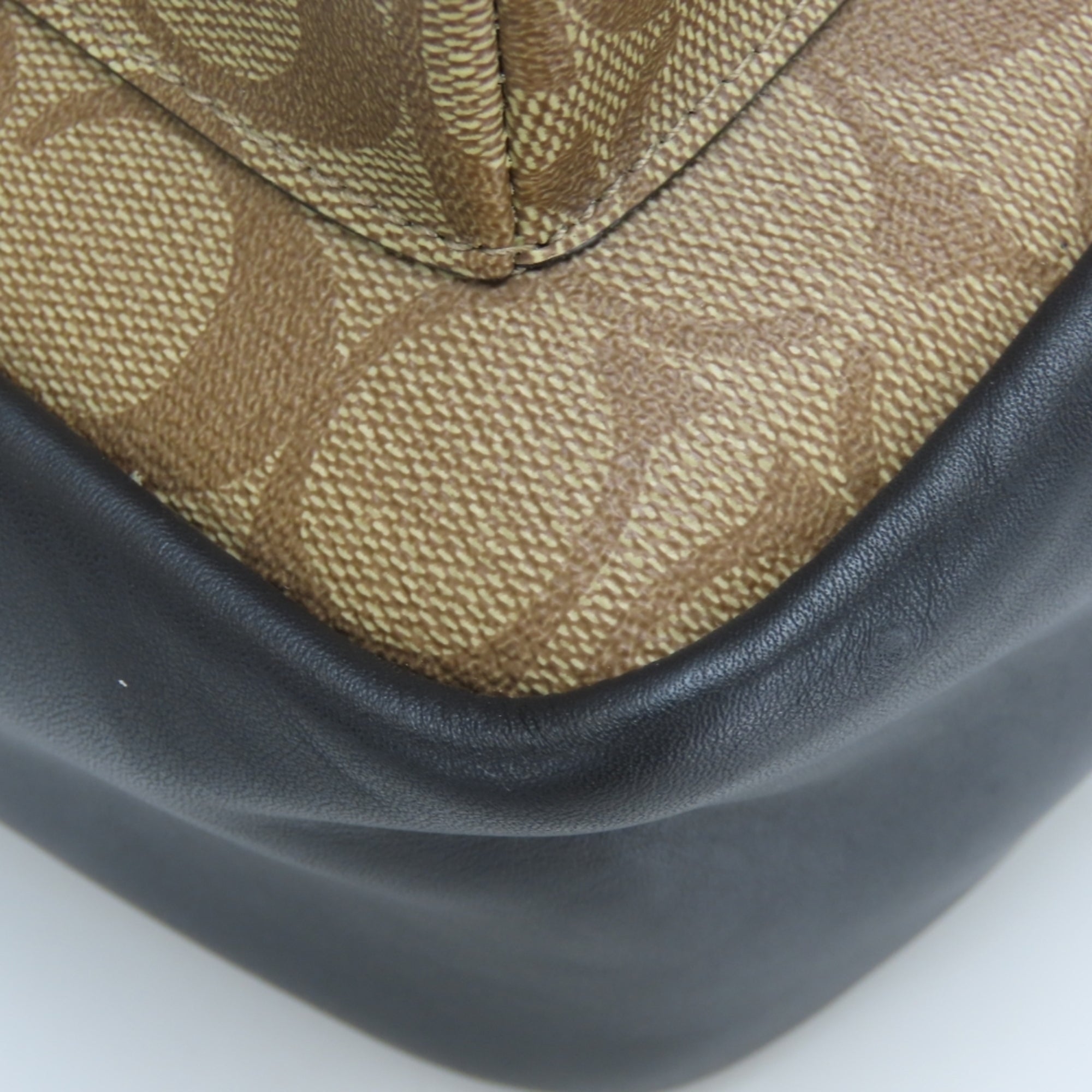 Coach Signature Black Brown Pvc Leather Backpack (Pre-Owned)