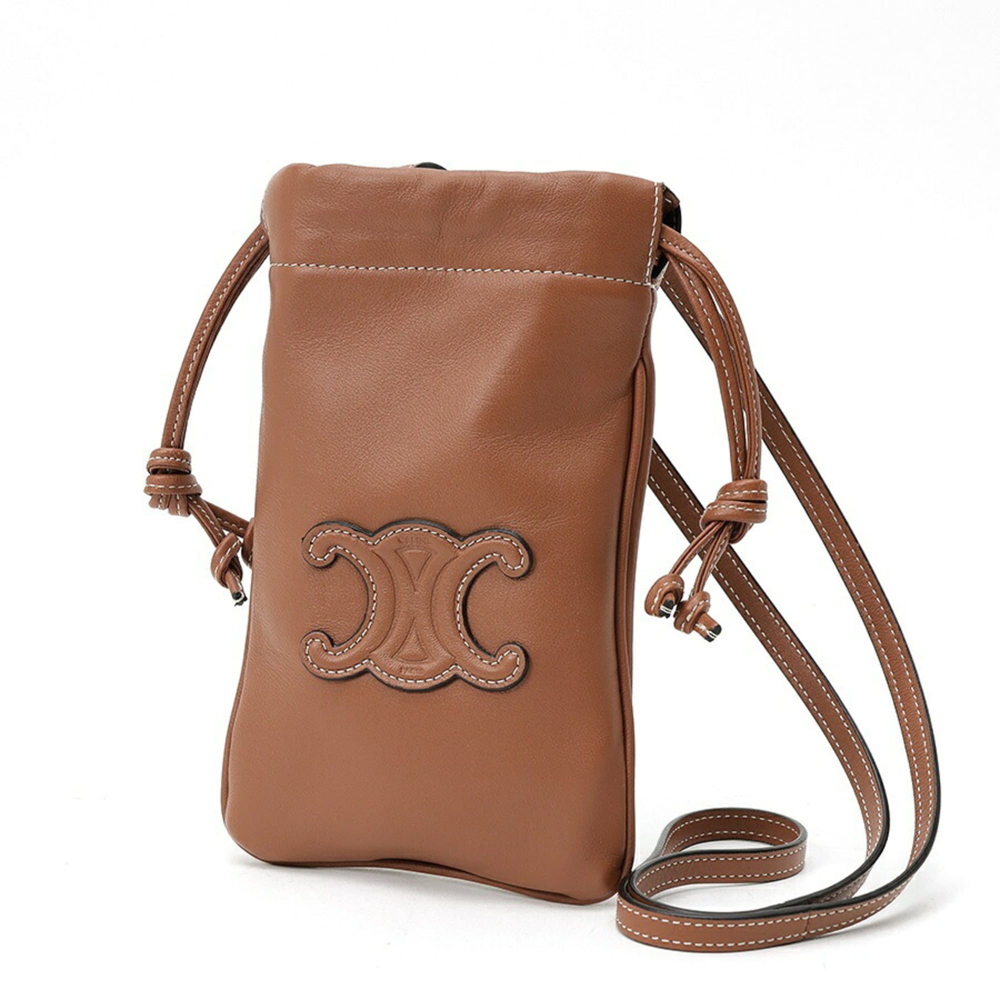 Celine Brown Leather Pouch (Pre-Owned)