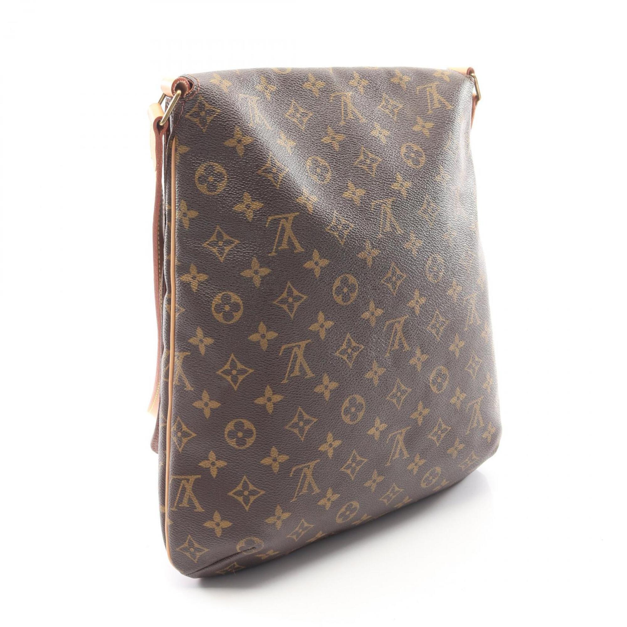 Louis Vuitton Brown Monogram Leather Handbag Shoulder Bag (Pre-Owned)