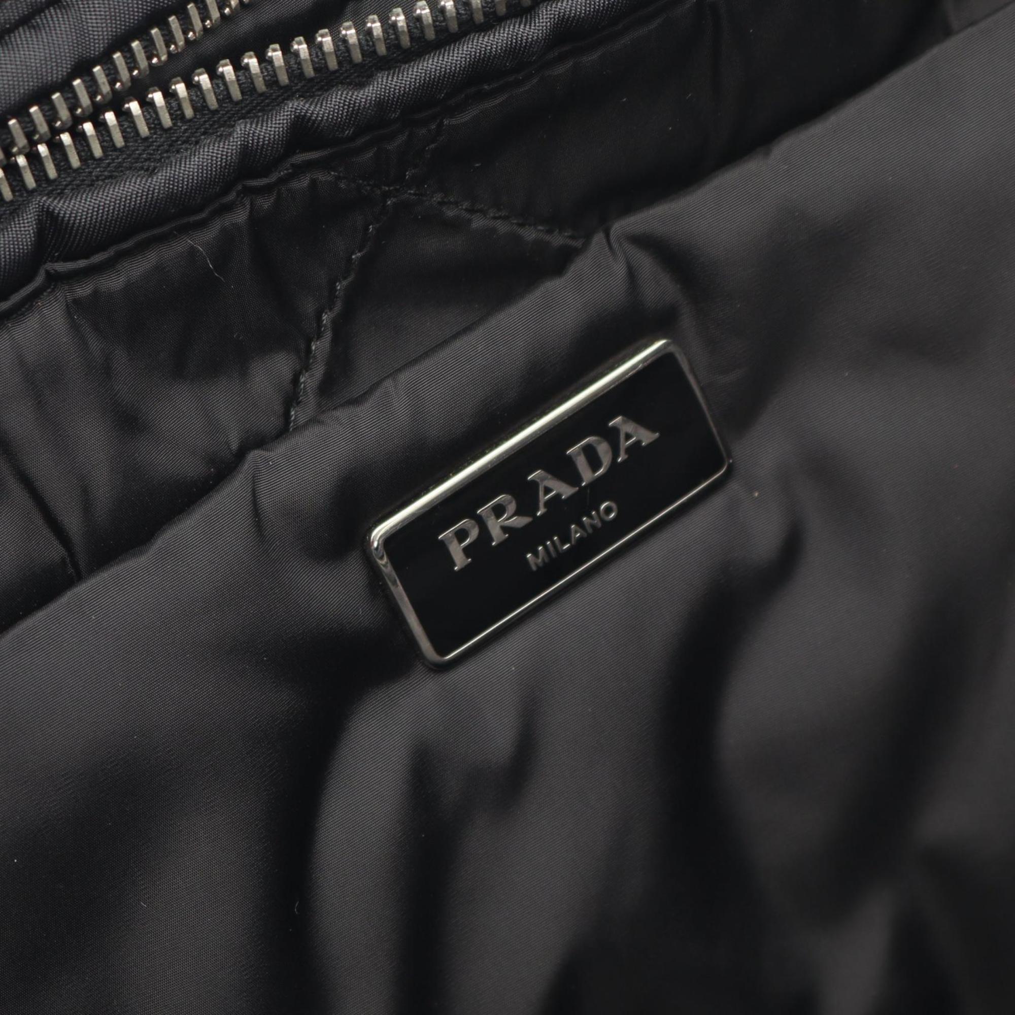 Prada Black Nylon Leather Tote Bag (Pre-Owned)