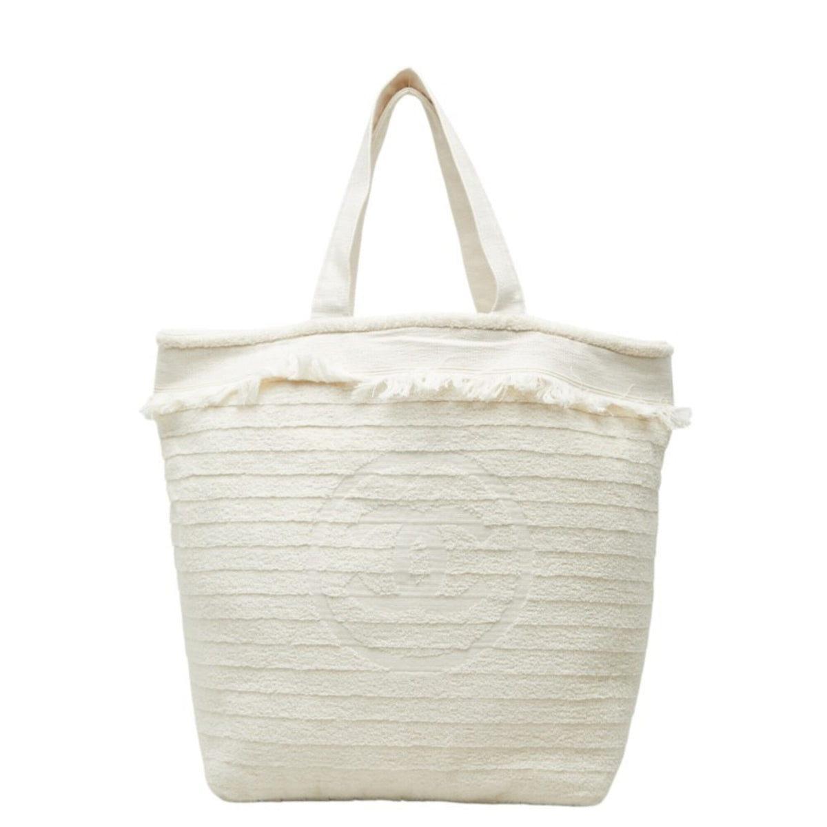 Chanel Ivory White Pile Fabric Beach Bag Tote Bag (Pre-Owned)