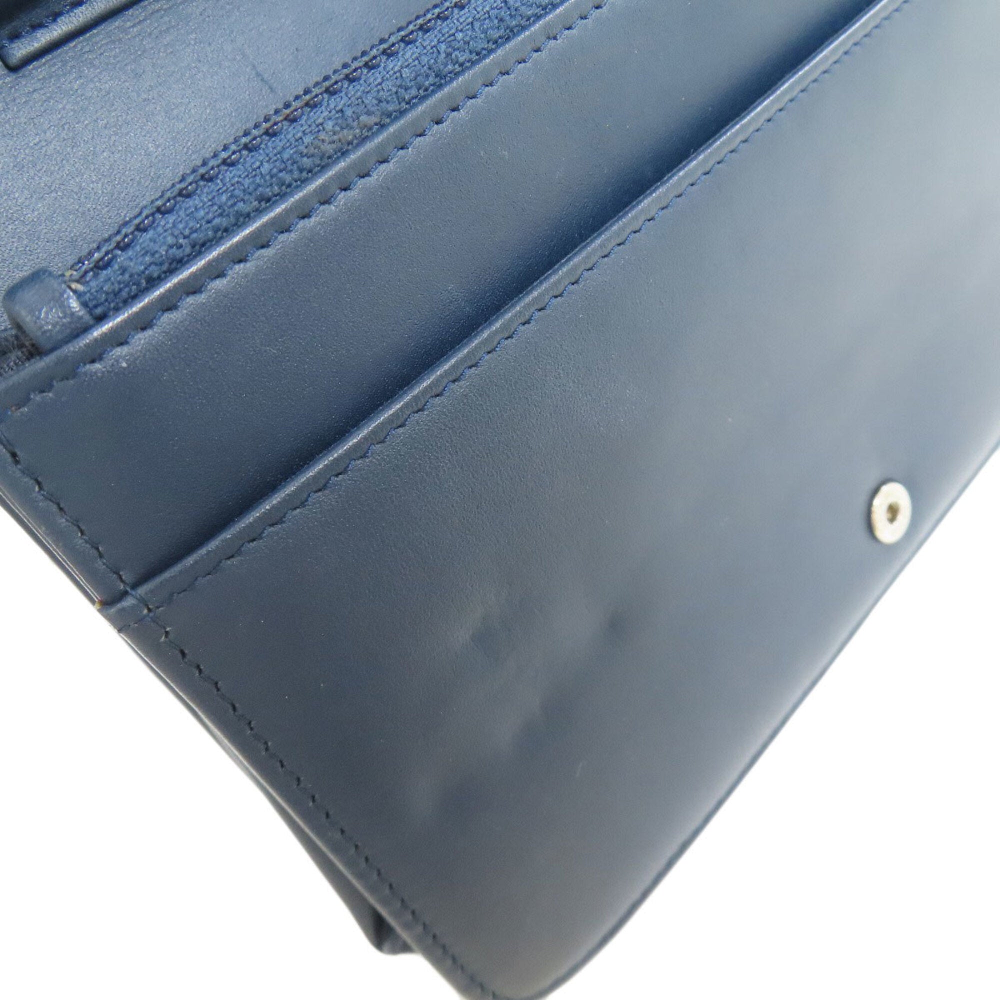 Chanel Matelasse Blue Leather Chain/Shoulder Wallet (Pre-Owned)