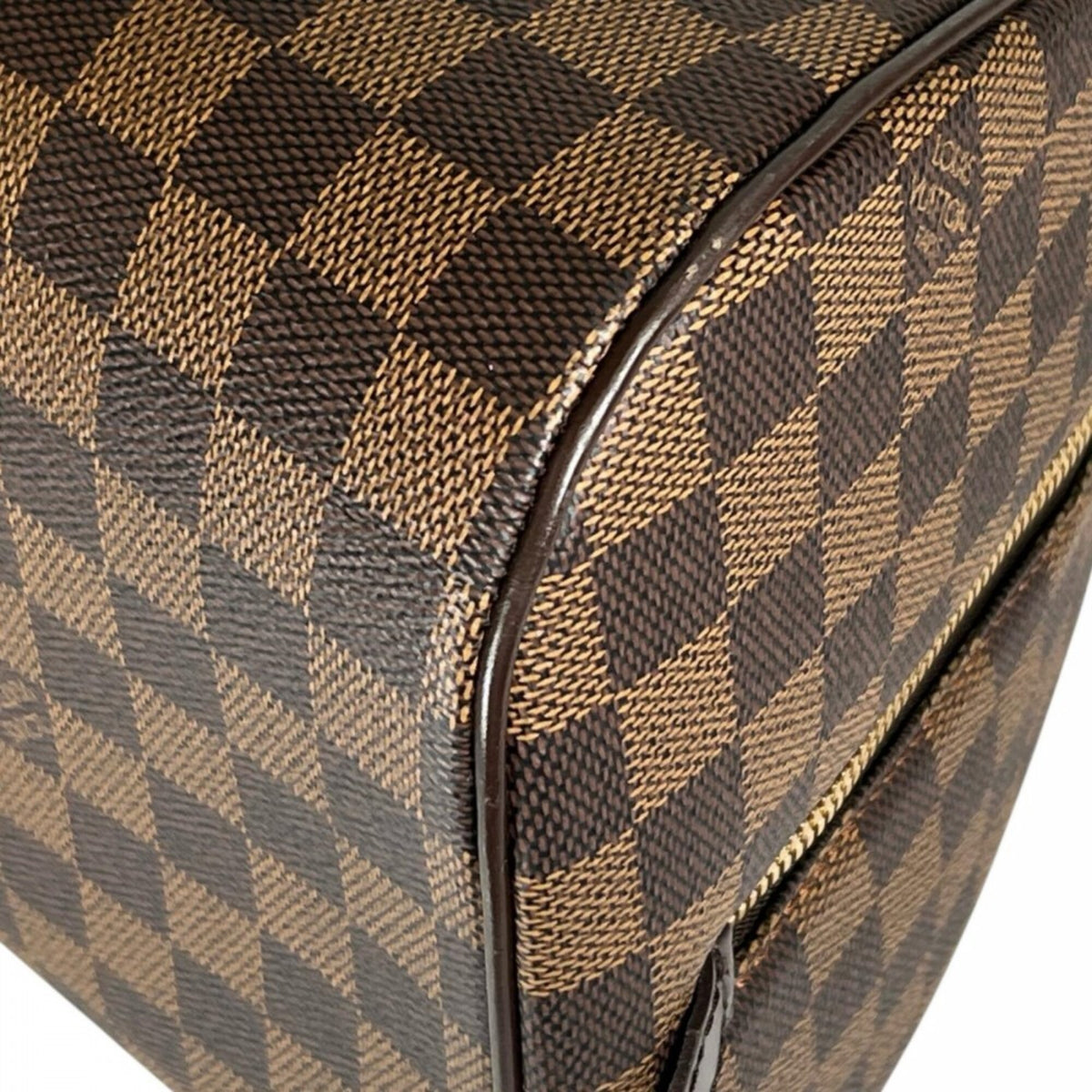 Louis Vuitton Brown White Damier Canvas Handbag (Pre-Owned)