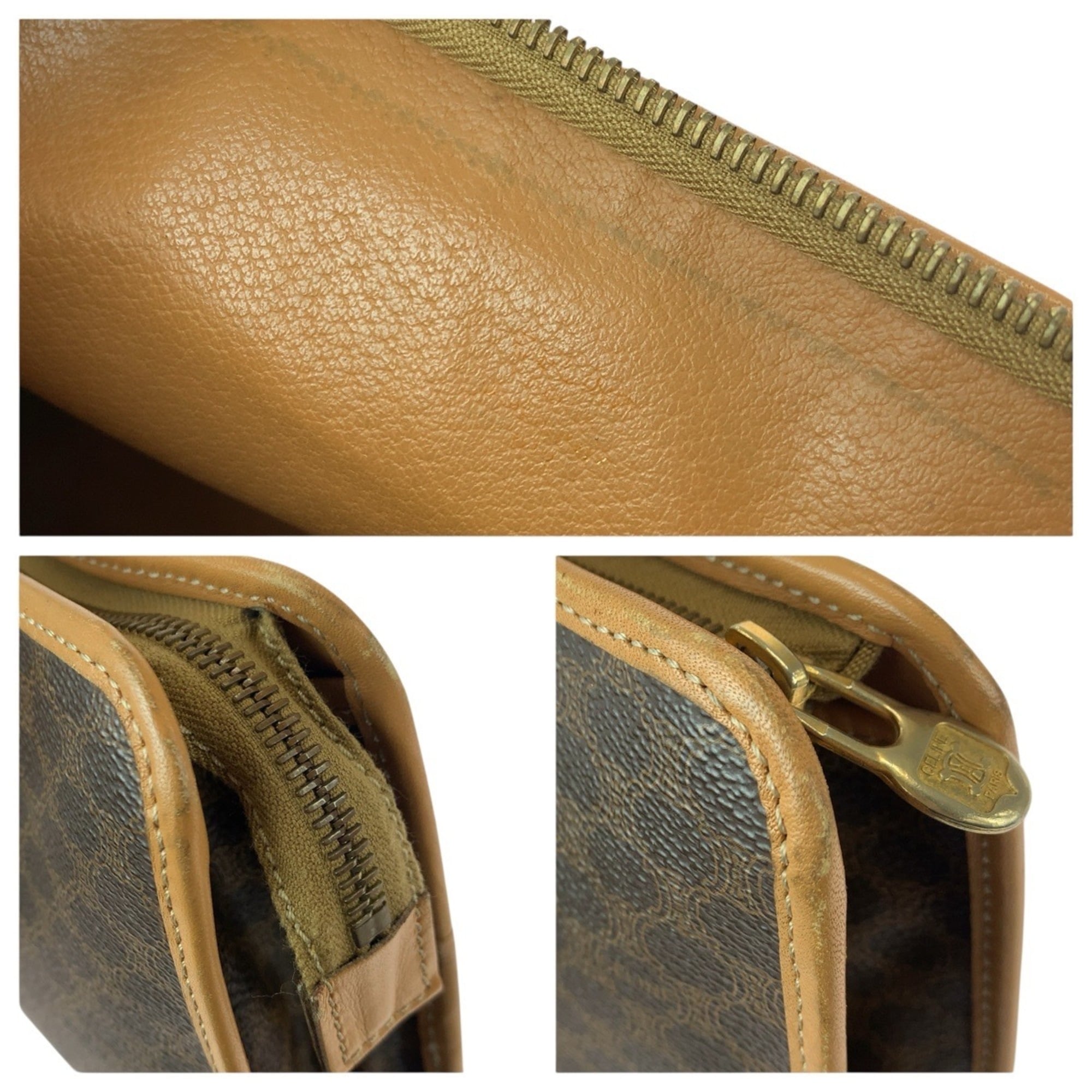Celine Brown Pvc Leather Clutch Bag (Pre-Owned)
