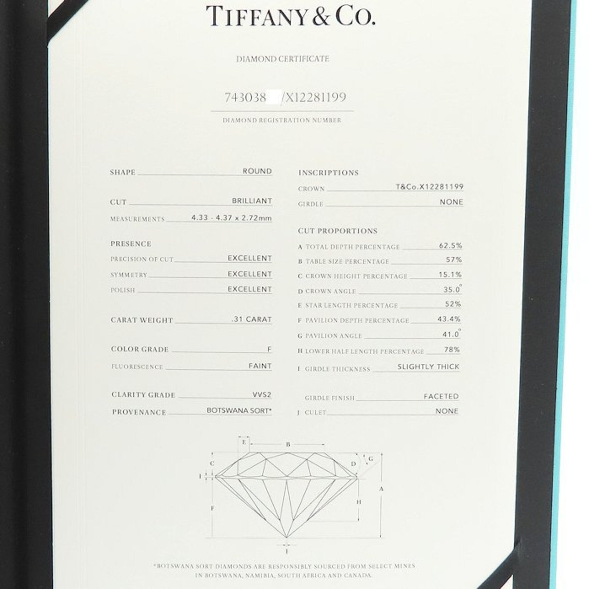 Tiffany Platinum 950 Band Ring (Pre-Owned)